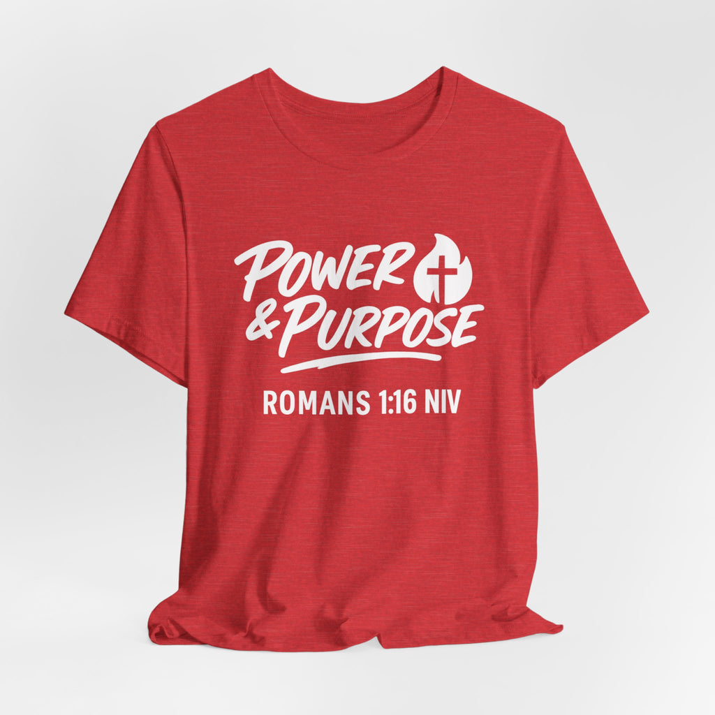 Power & Purpose Classic T-Shirt Romans 1:16 NIV– Plain Jersey Short Sleeve Tee