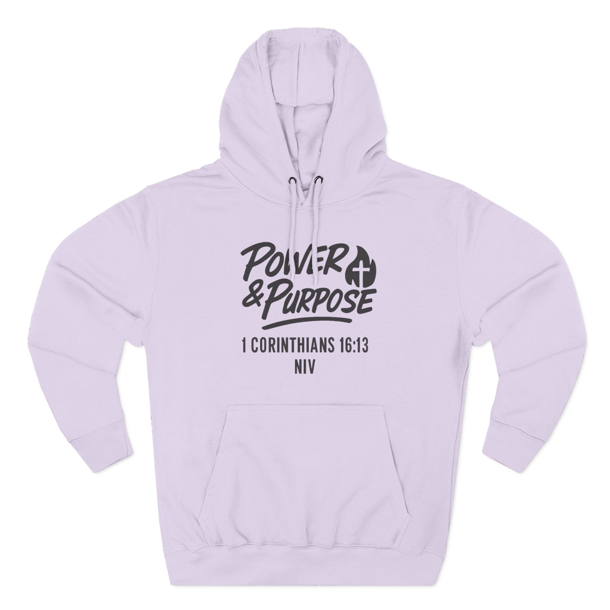 Power & Purpose Hoodie — 1 Corinthians 16:13 Christian Fleece Pullover