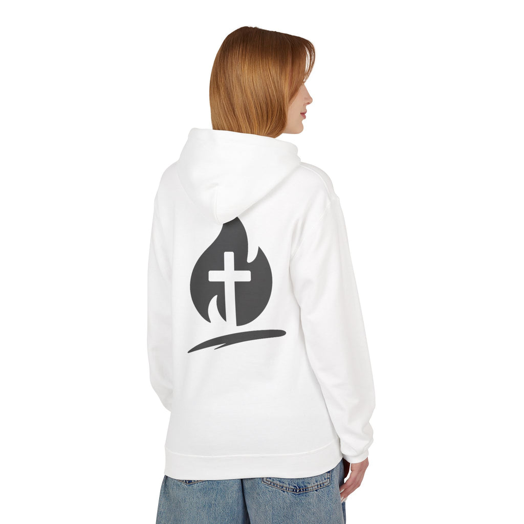 Power & Purpose Collective Hoodie — Christian Faith Cross Flame Pullover