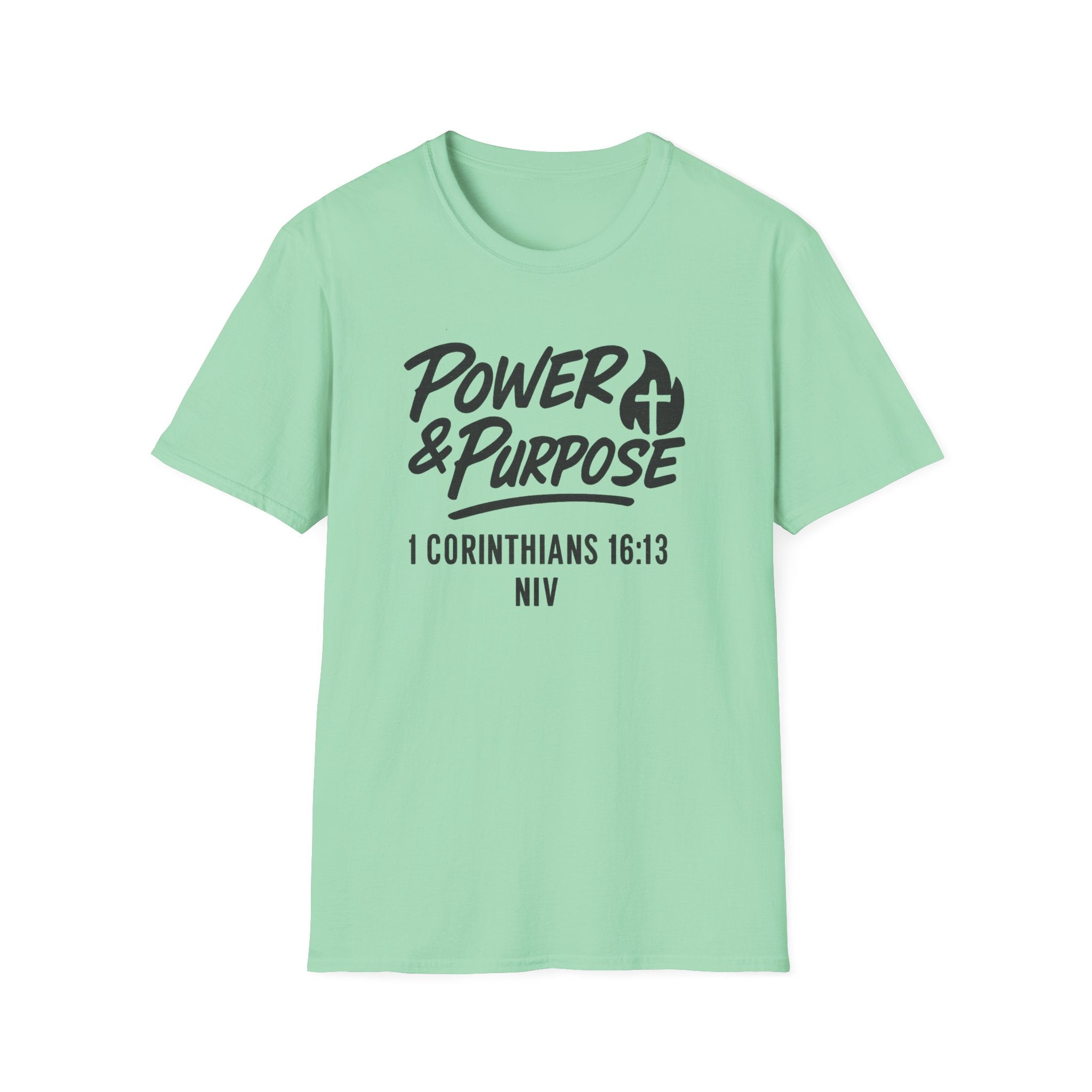 Power & Purpose T‑Shirt — 1 Corinthians 16:13 NIV Christian Faith Tee