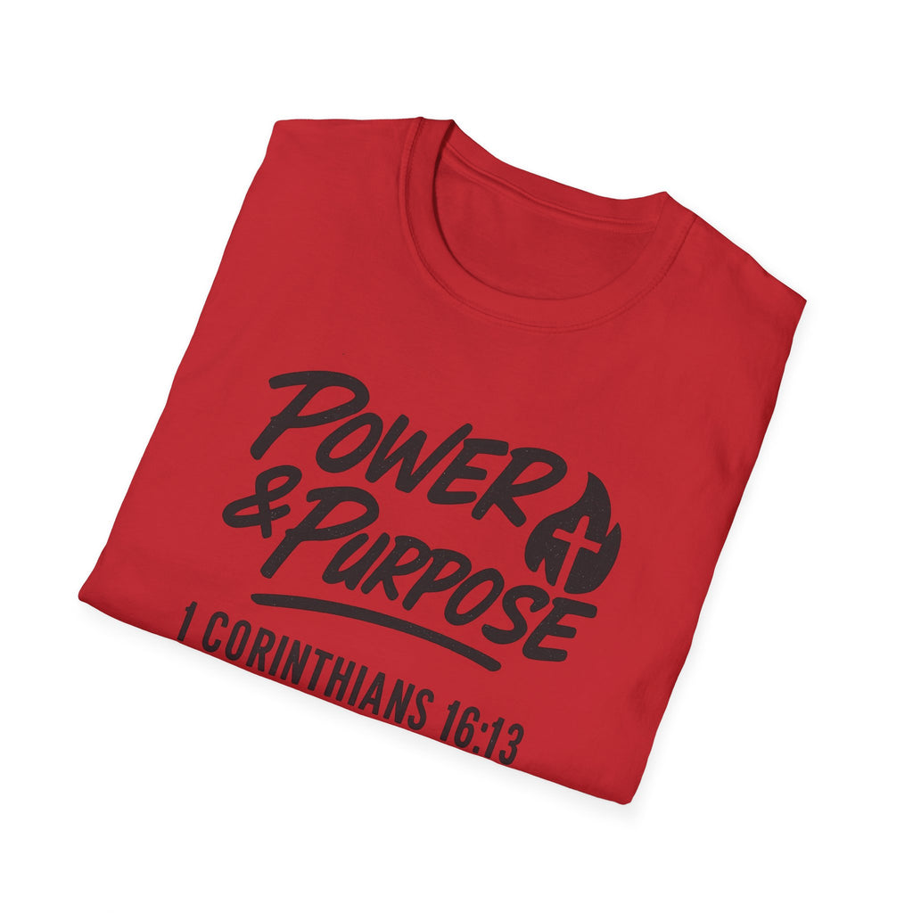 Power & Purpose T‑Shirt — 1 Corinthians 16:13 NIV Christian Faith Tee
