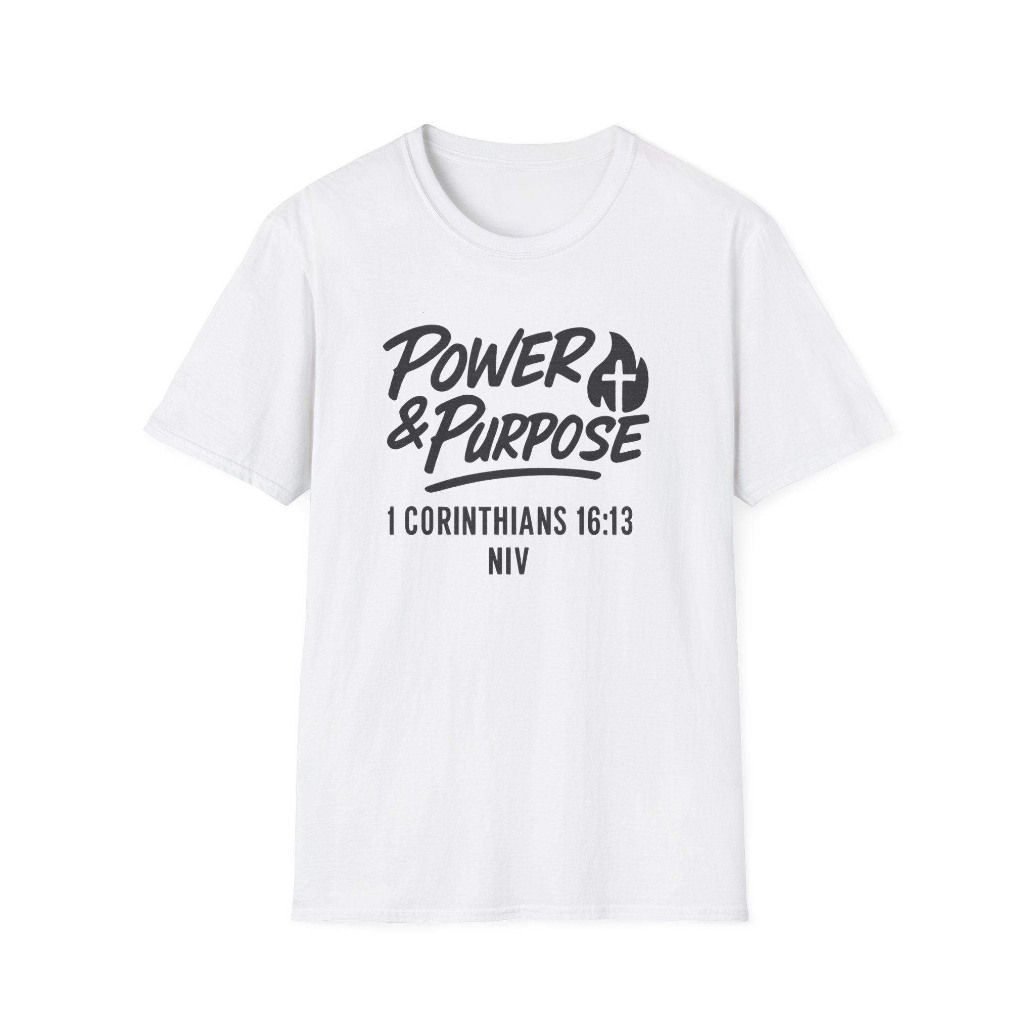 Power & Purpose T‑Shirt — 1 Corinthians 16:13 NIV Christian Faith Tee