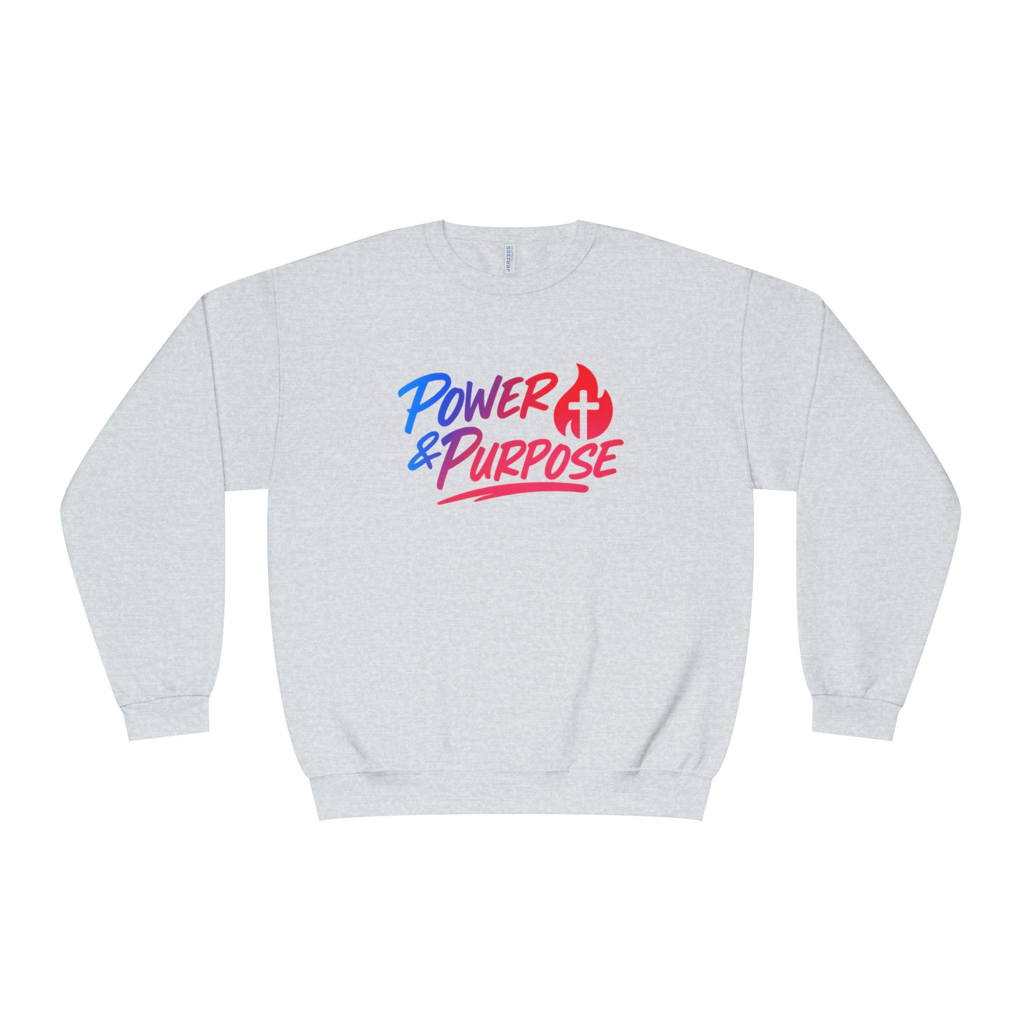 Power & Purpose Crewneck Sweatshirt — Inspirational Christian Graphic Sweatshirt
