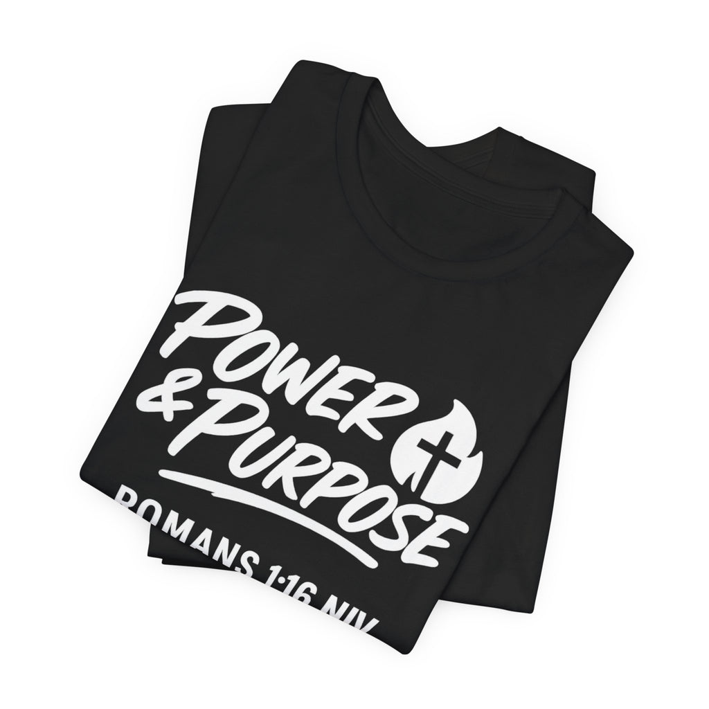 Power & Purpose Classic T-Shirt Romans 1:16 NIV– Plain Jersey Short Sleeve Tee