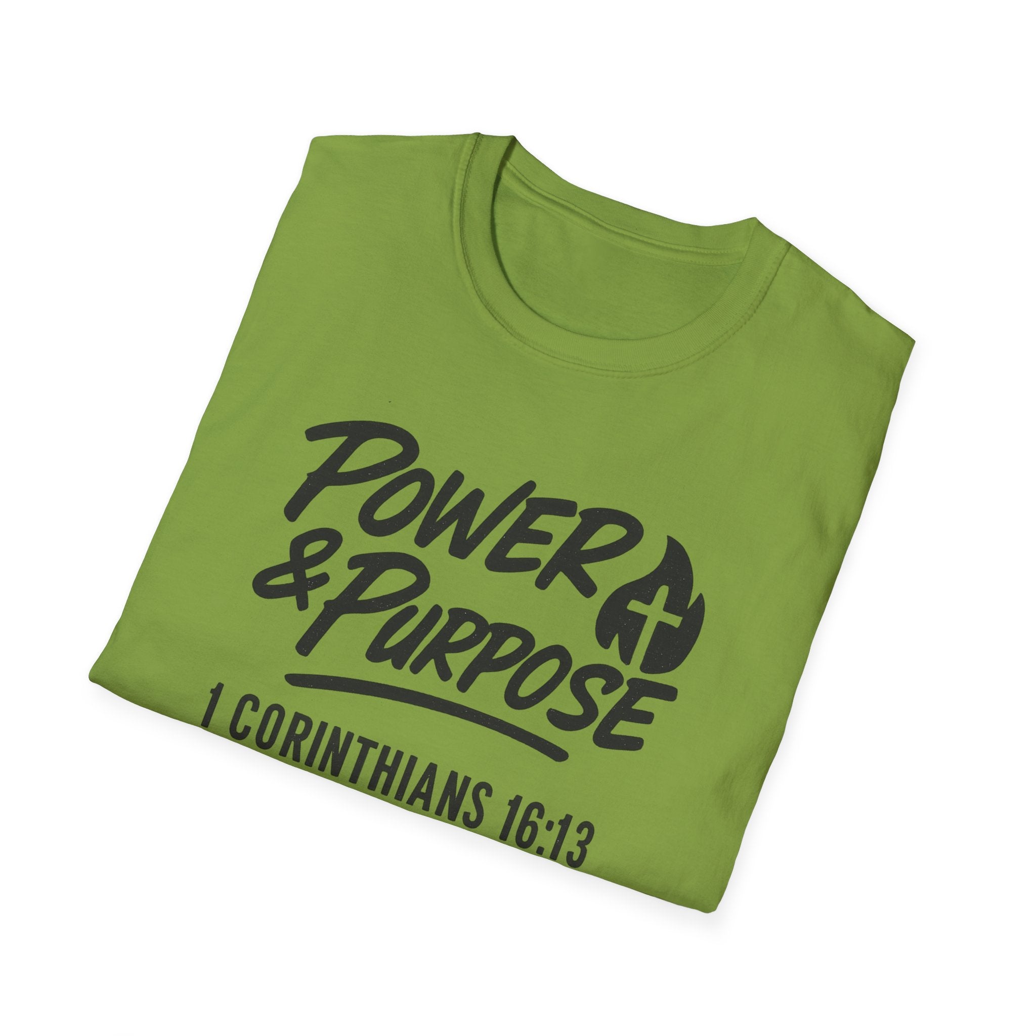 Power & Purpose T‑Shirt — 1 Corinthians 16:13 NIV Christian Faith Tee