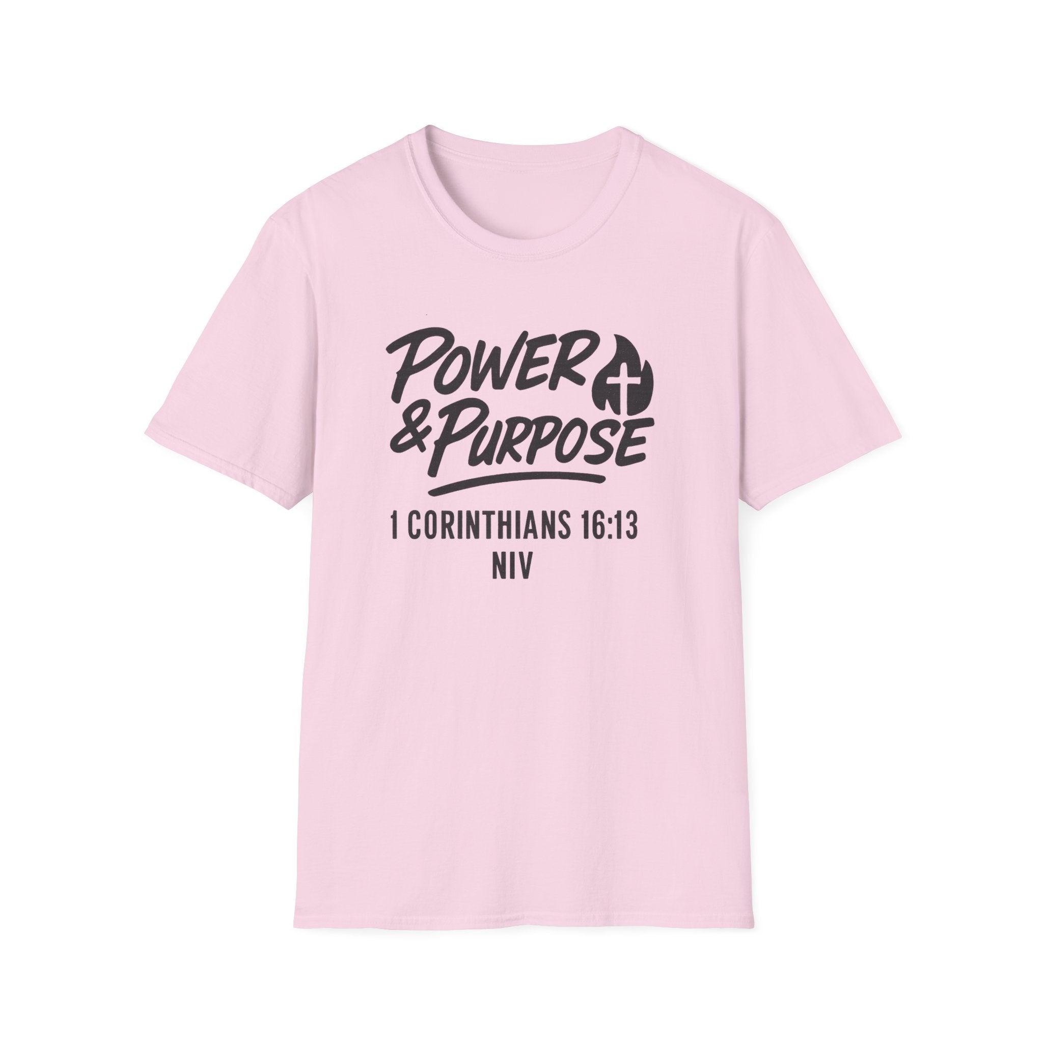 Power & Purpose T‑Shirt — 1 Corinthians 16:13 NIV Christian Faith Tee