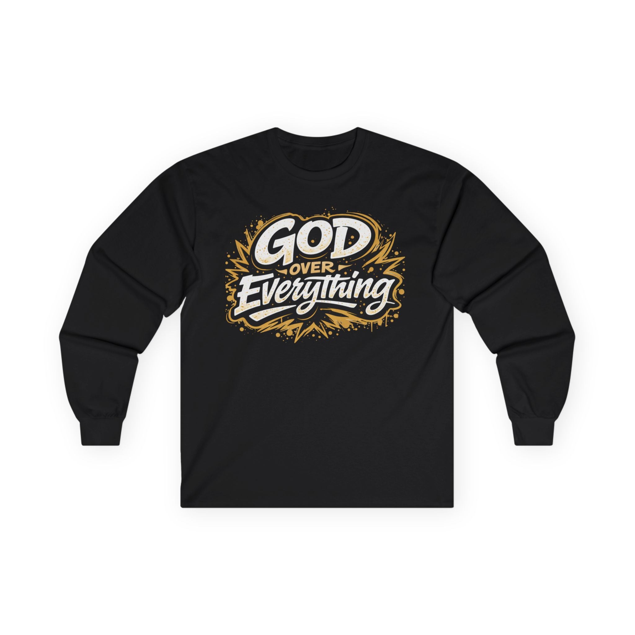 God Over Everything Long Sleeve Tee — Christian Faith Graphic Shirt