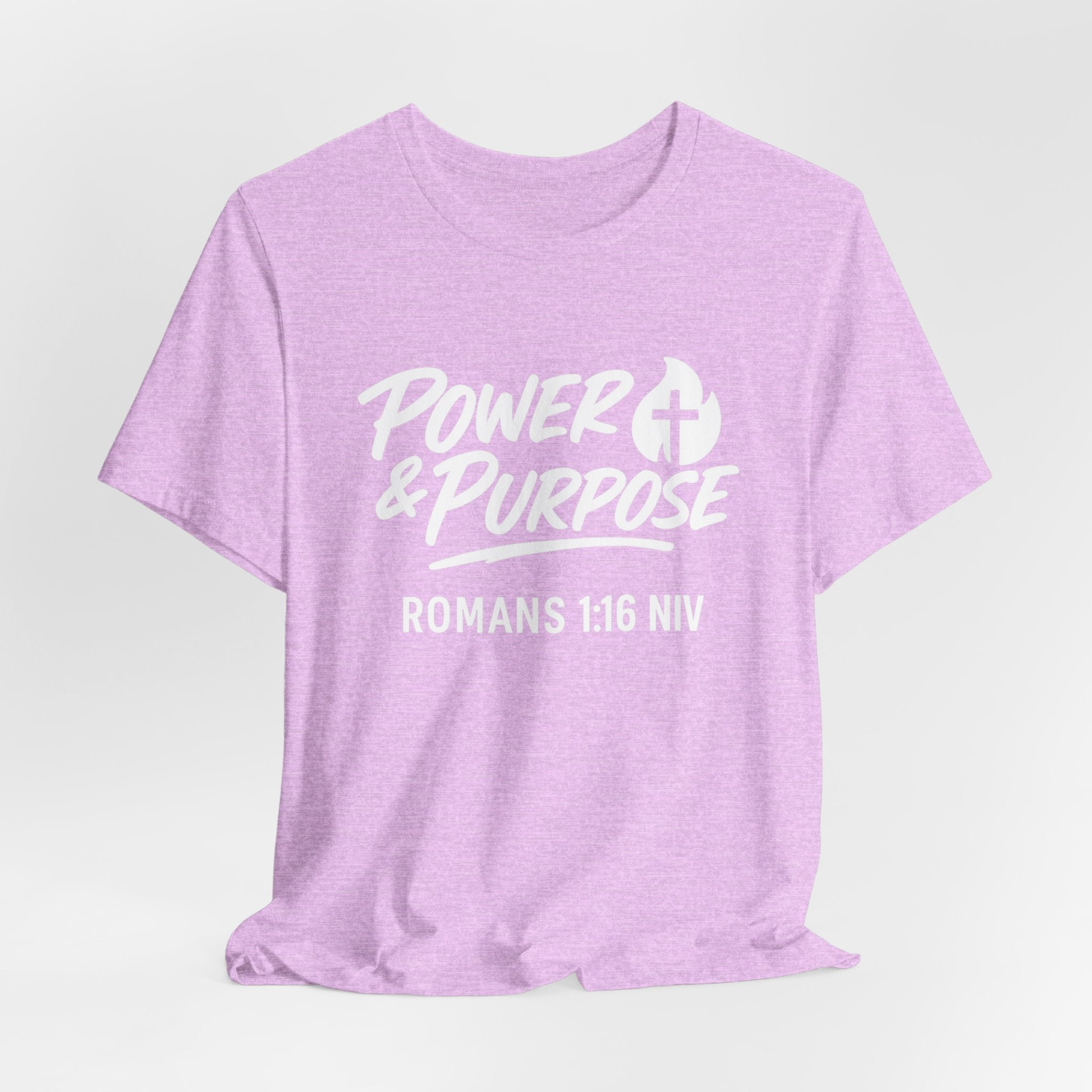 Power & Purpose Classic T-Shirt Romans 1:16 NIV– Plain Jersey Short Sleeve Tee