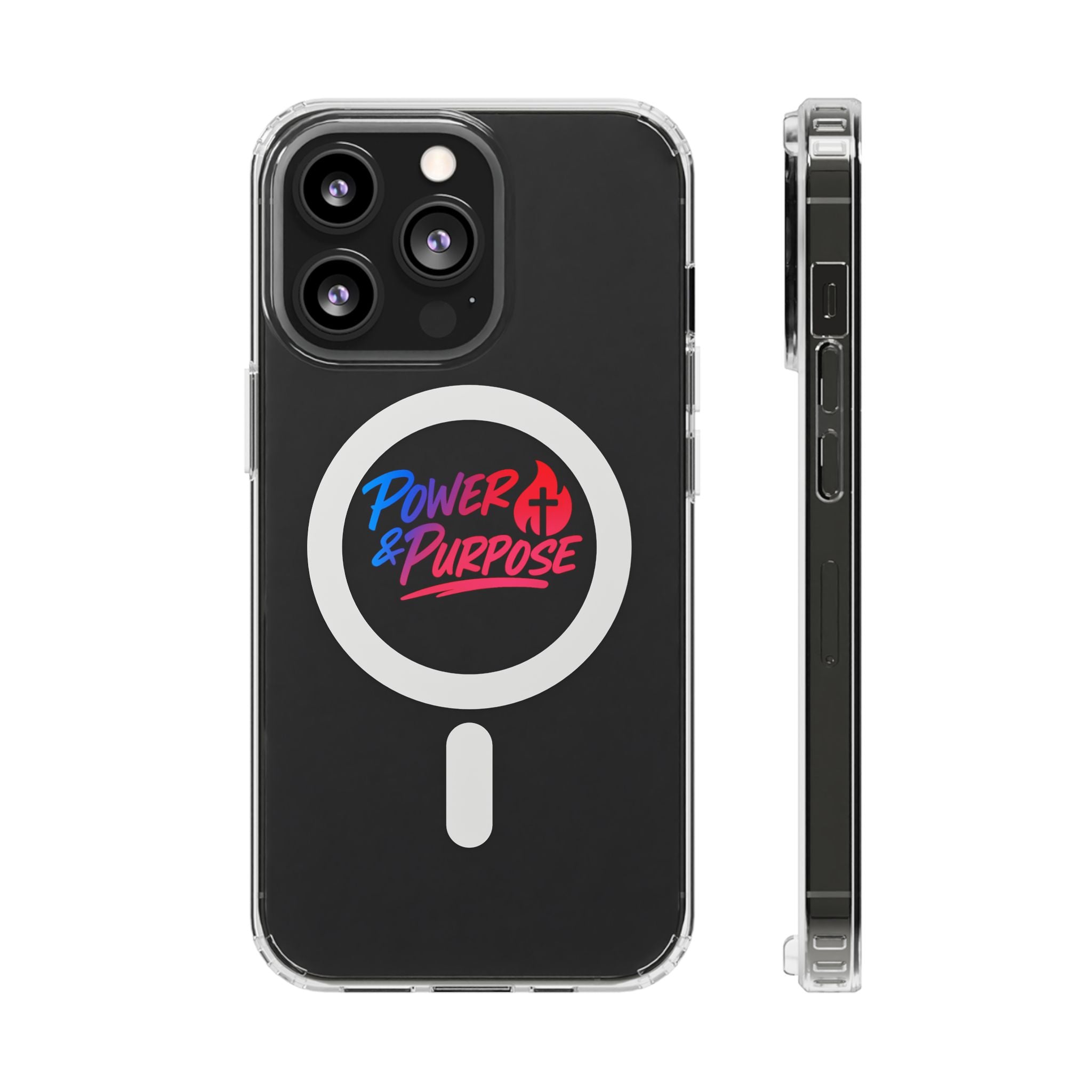 Clear Magnetic Phone Case — “Power & Purpose” Impact-Resistant MagSafe Compatible