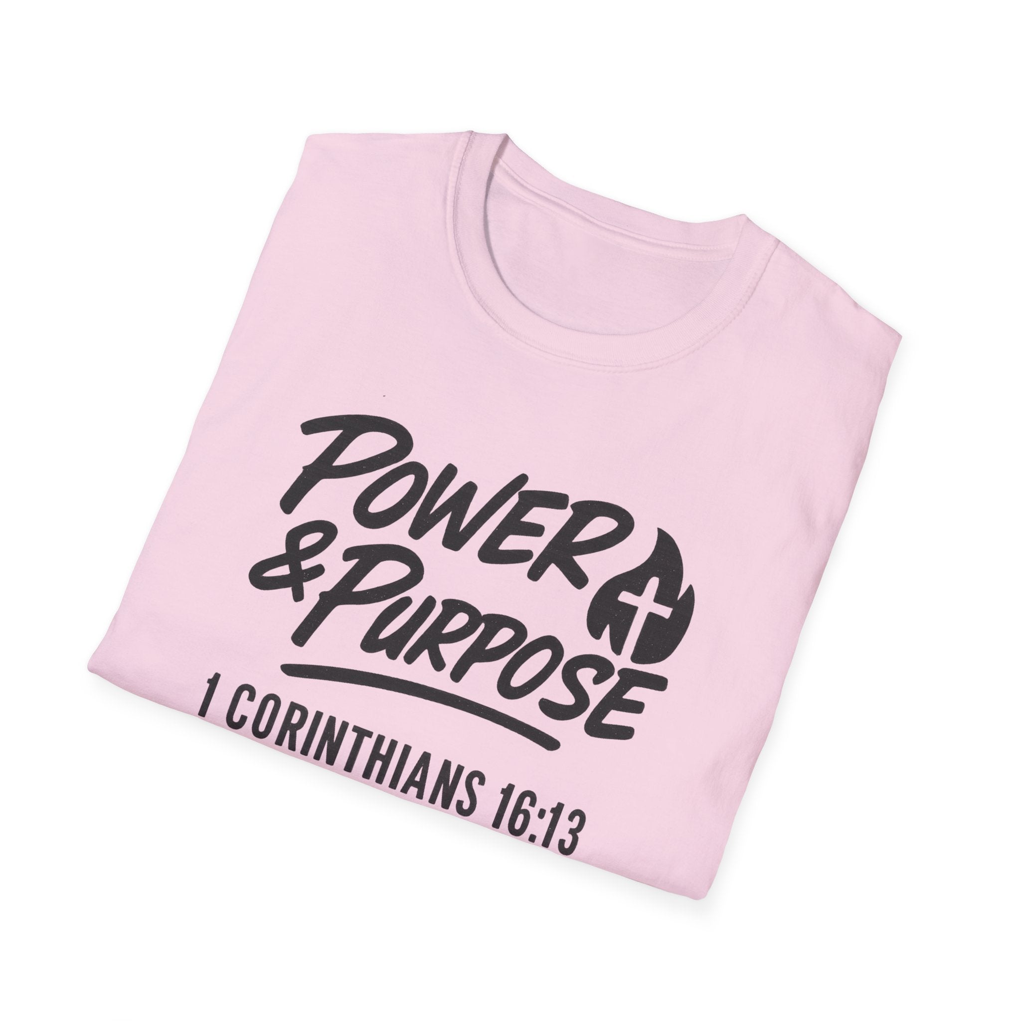 Power & Purpose T‑Shirt — 1 Corinthians 16:13 NIV Christian Faith Tee