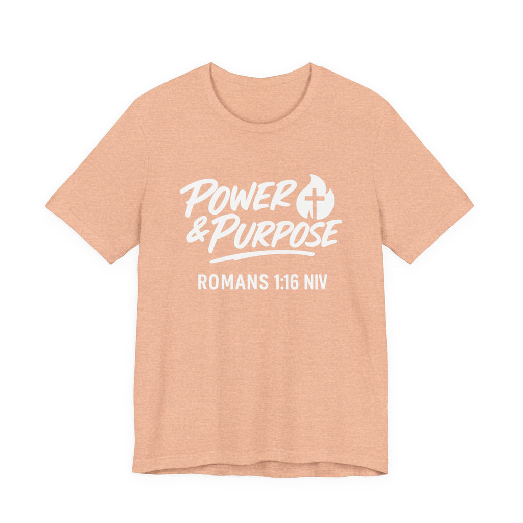 Power & Purpose Classic T-Shirt Romans 1:16 NIV– Plain Jersey Short Sleeve Tee