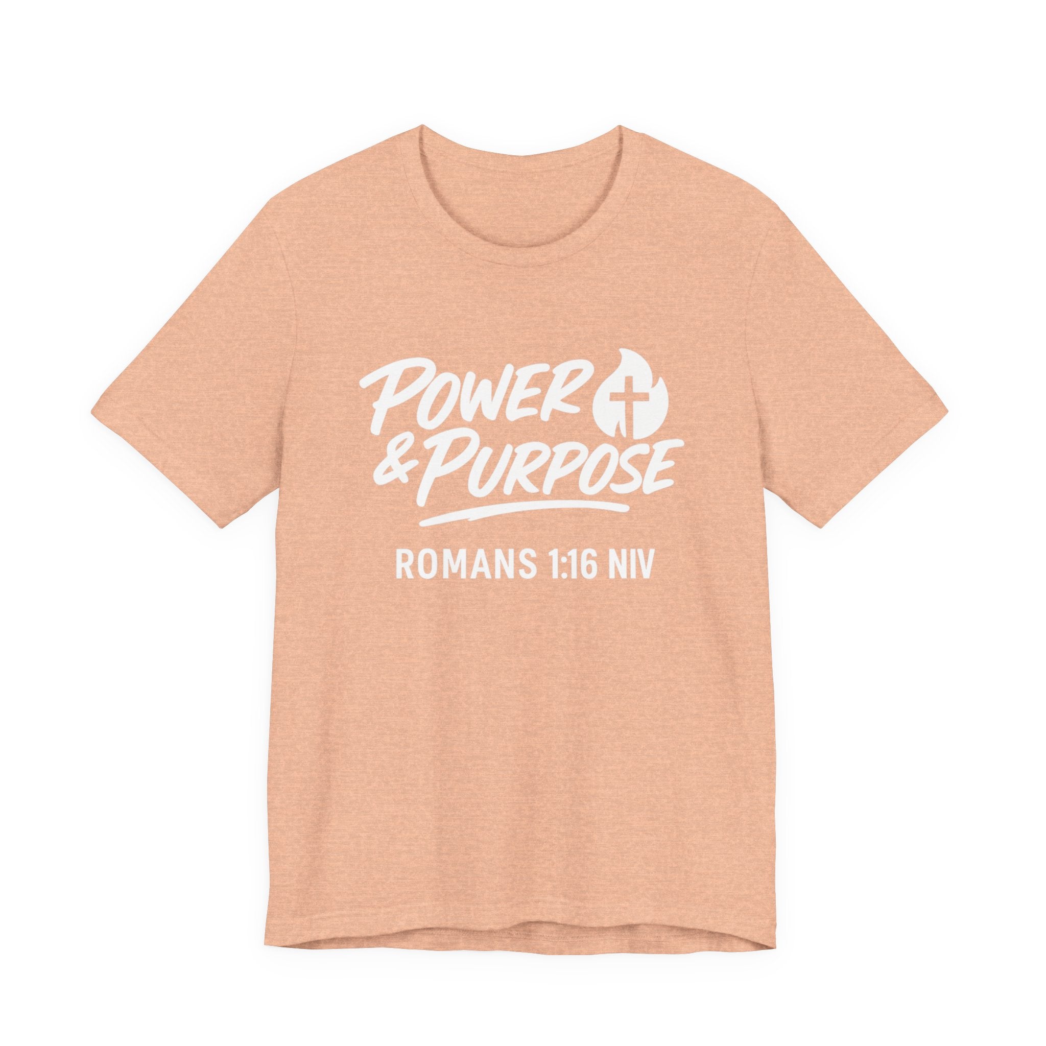 Power & Purpose Classic T-Shirt Romans 1:16 NIV– Plain Jersey Short Sleeve Tee