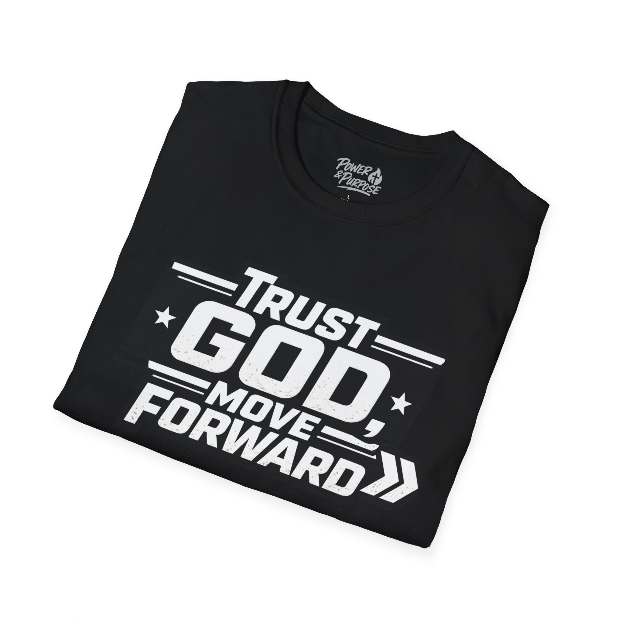 Faith Graphic T-Shirt — "Trust God Move Forward" Inspirational Christian Tee