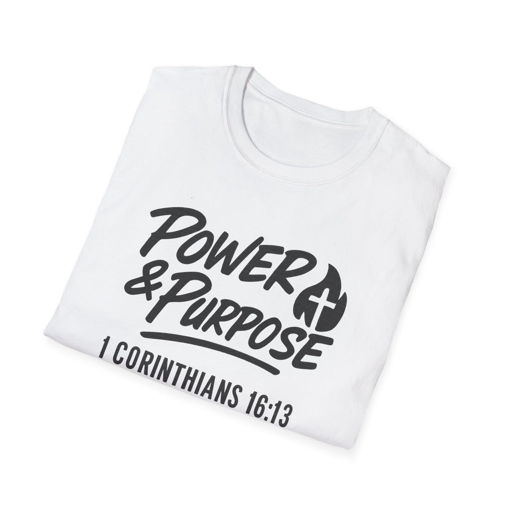 Power & Purpose T‑Shirt — 1 Corinthians 16:13 NIV Christian Faith Tee