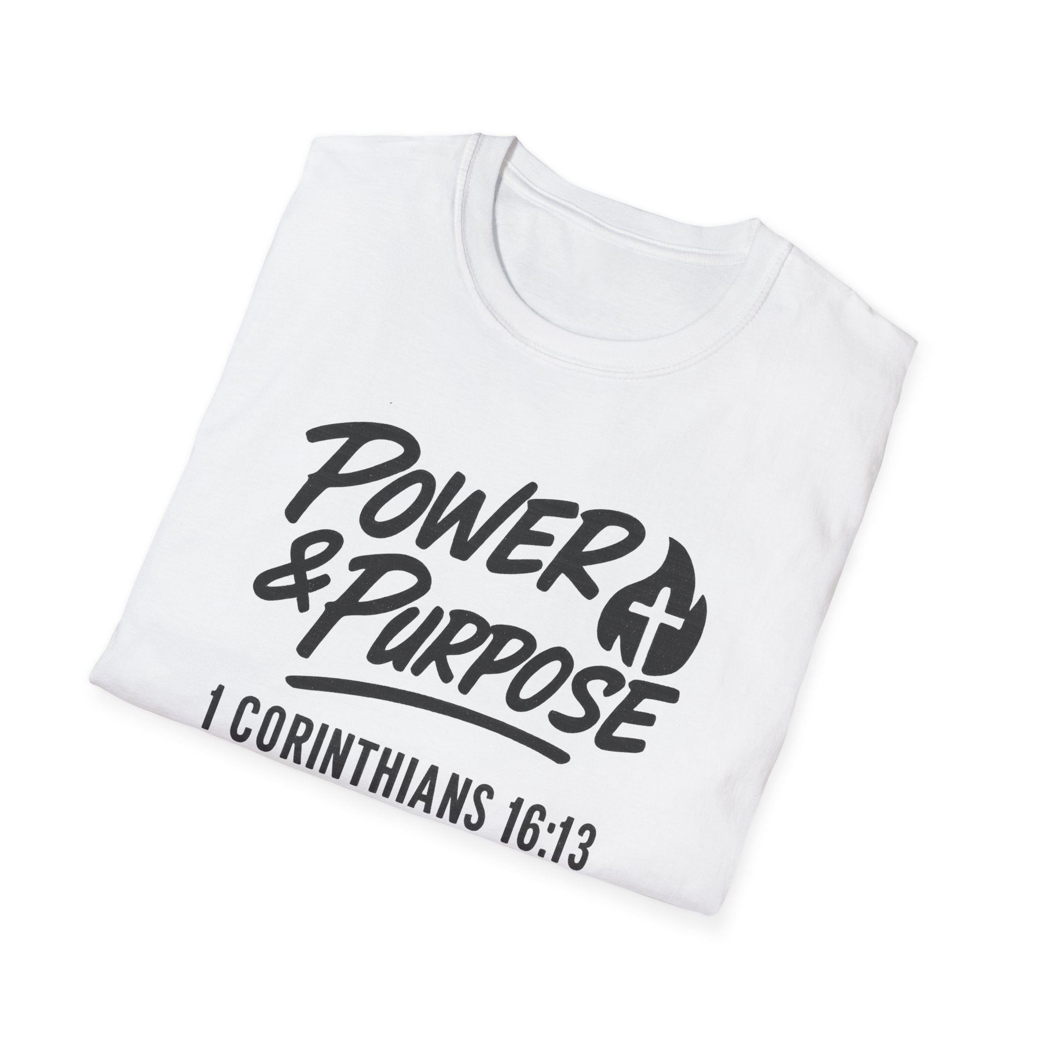 Power & Purpose T‑Shirt — 1 Corinthians 16:13 NIV Christian Faith Tee