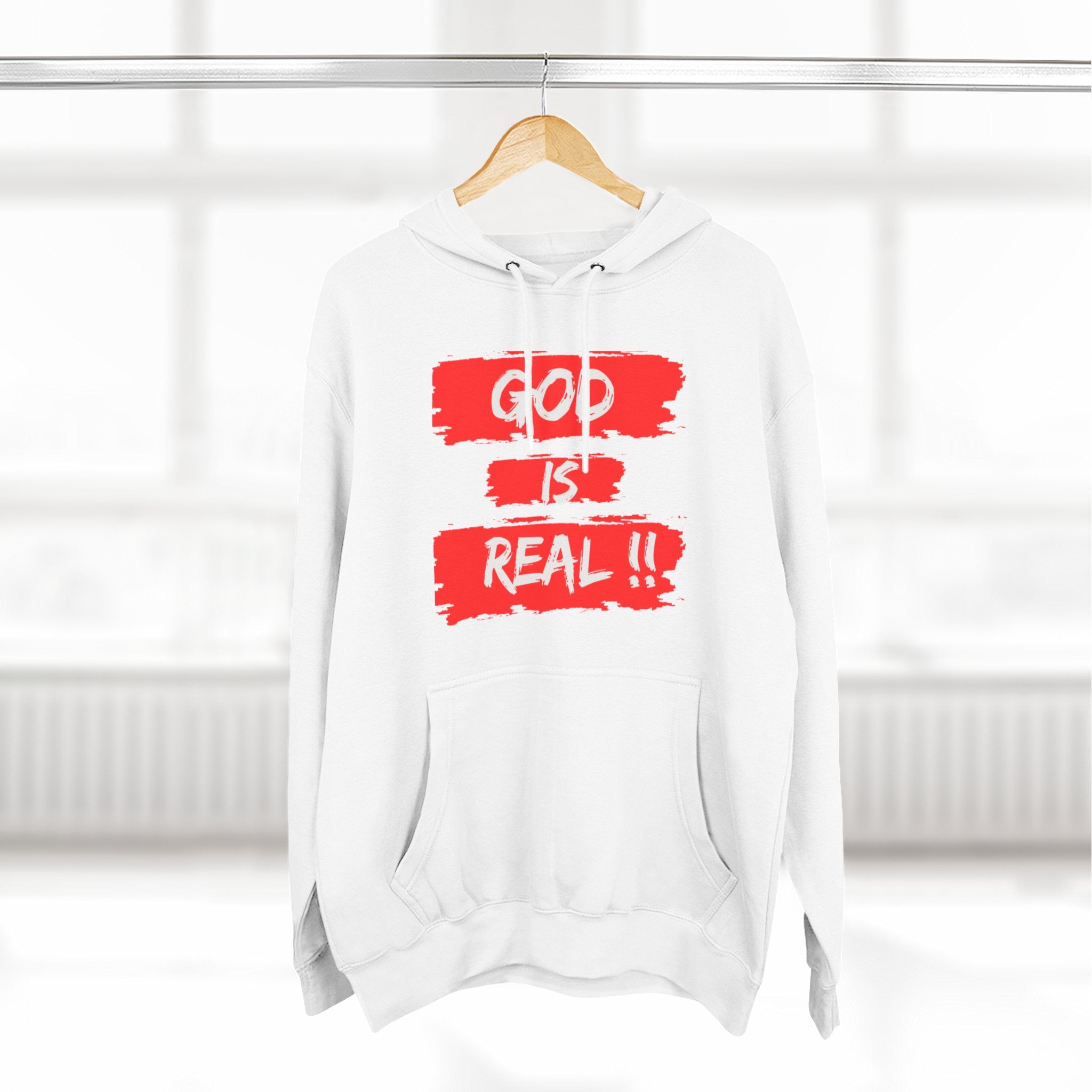 Hoodie - God Is Real Bold Brushstroke Faith Pullover