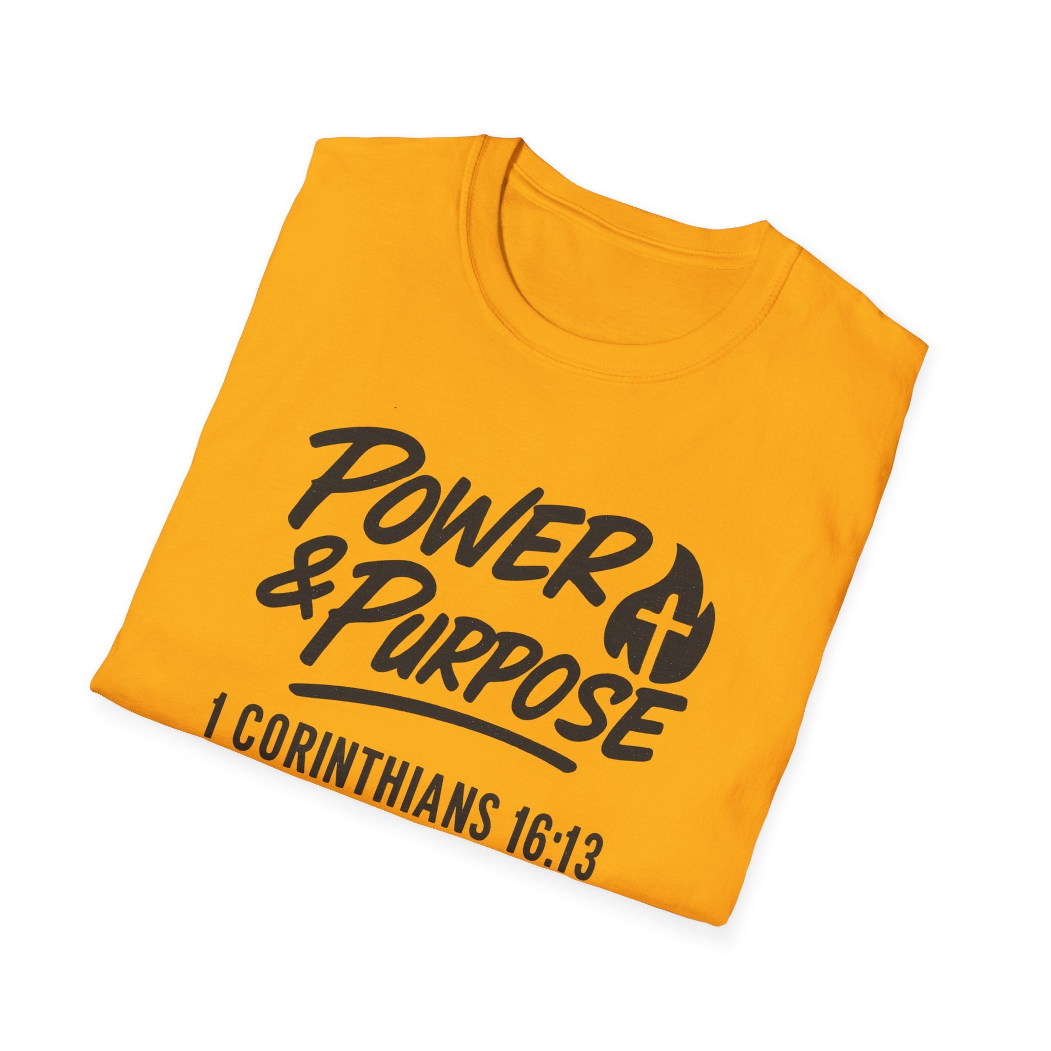 Power & Purpose T‑Shirt — 1 Corinthians 16:13 NIV Christian Faith Tee