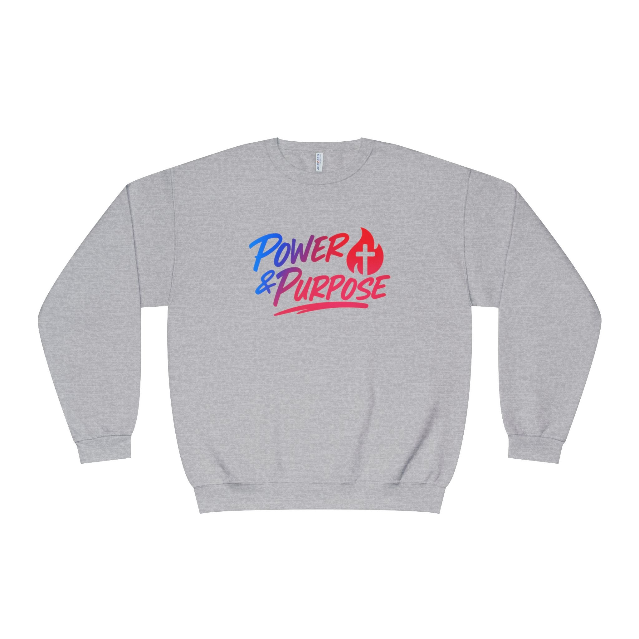 Power & Purpose Crewneck Sweatshirt — Inspirational Christian Graphic Sweatshirt
