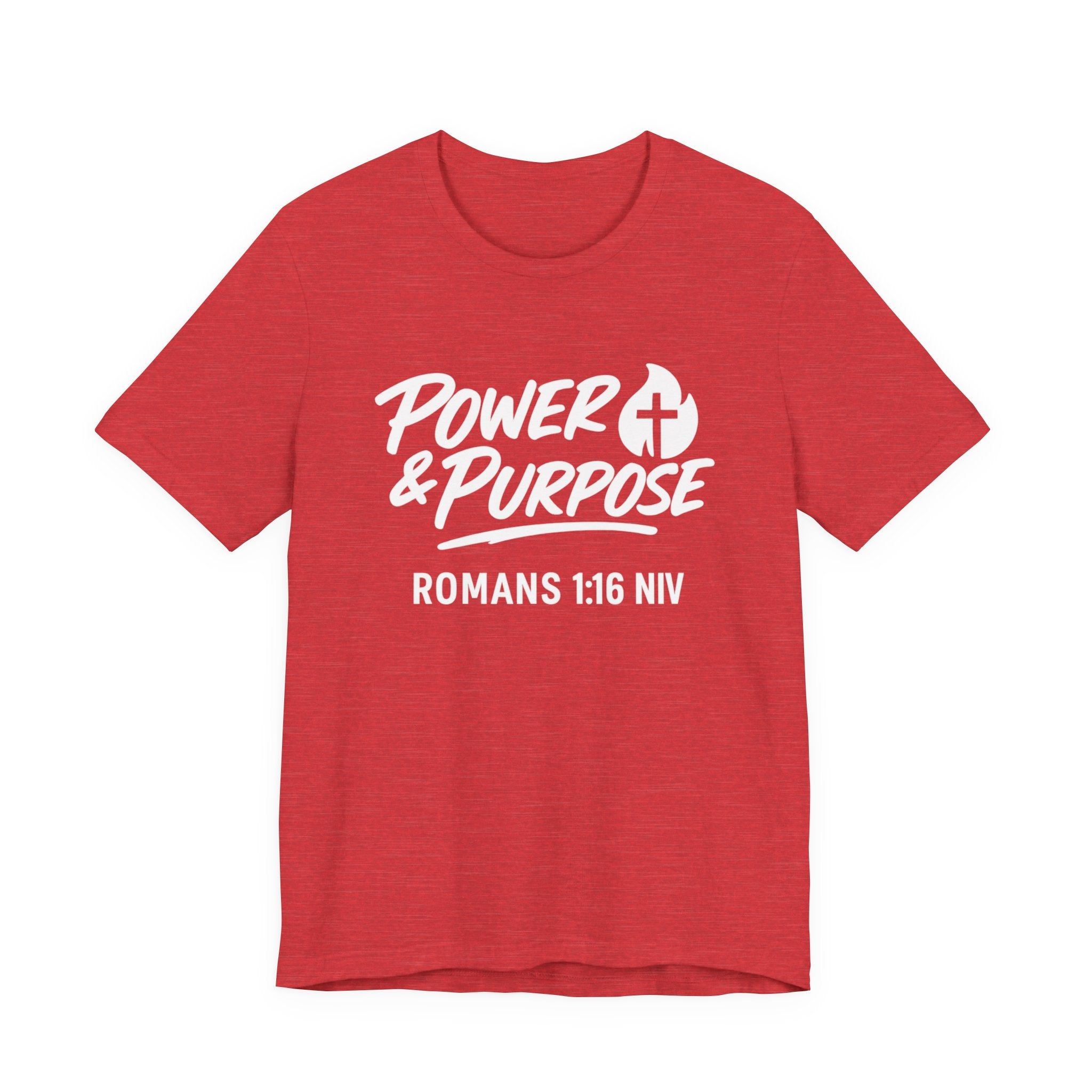 Power & Purpose Classic T-Shirt Romans 1:16 NIV– Plain Jersey Short Sleeve Tee