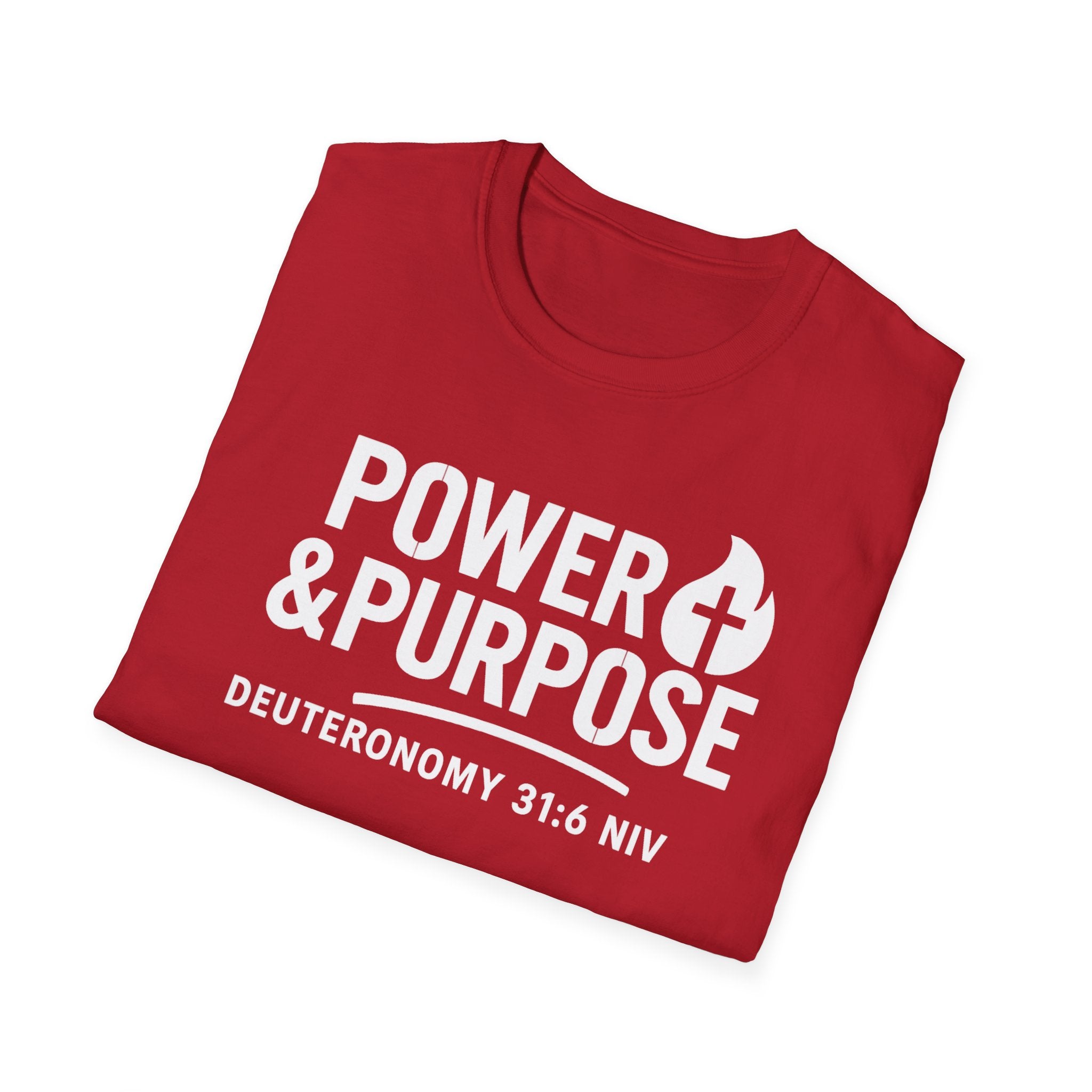 Power & Purpose Tee — Deuteronomy 31:6 Christian Faith T‑Shirt