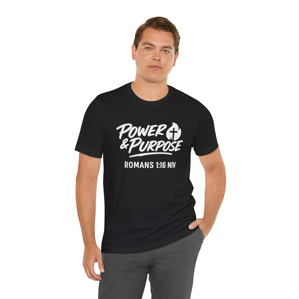 Power & Purpose Classic T-Shirt Romans 1:16 NIV– Plain Jersey Short Sleeve Tee
