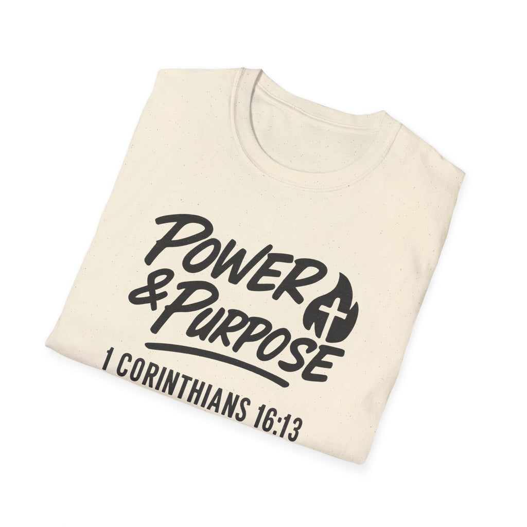 Power & Purpose T‑Shirt — 1 Corinthians 16:13 NIV Christian Faith Tee