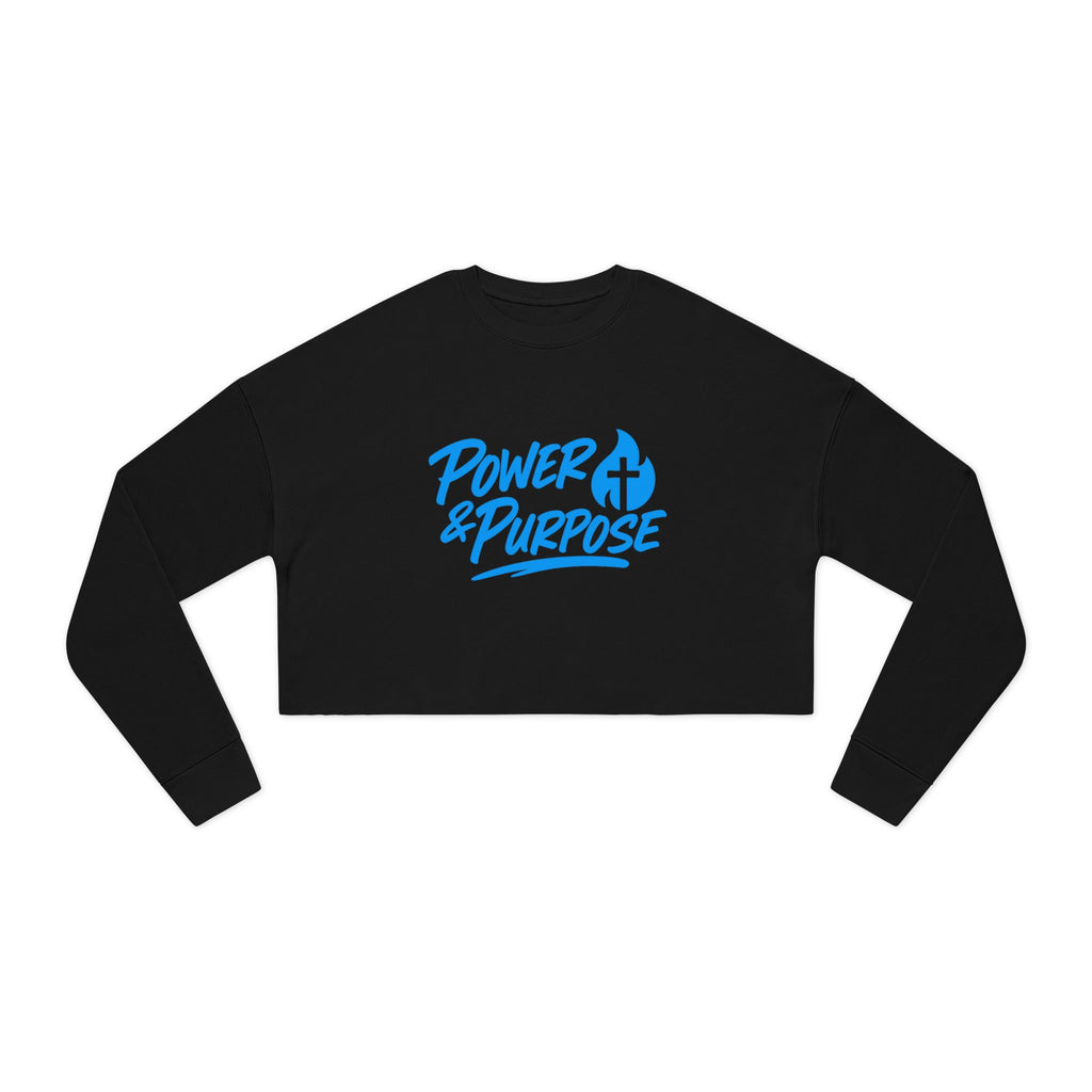 Cropped Sweatshirt — "Power & Purpose" Script Logo Crop Top
