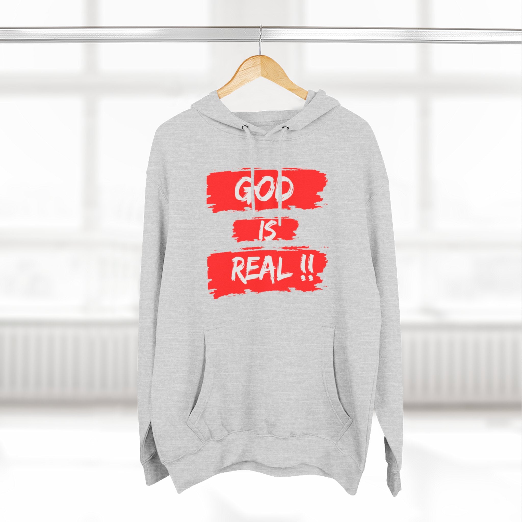 Hoodie - God Is Real Bold Brushstroke Faith Pullover