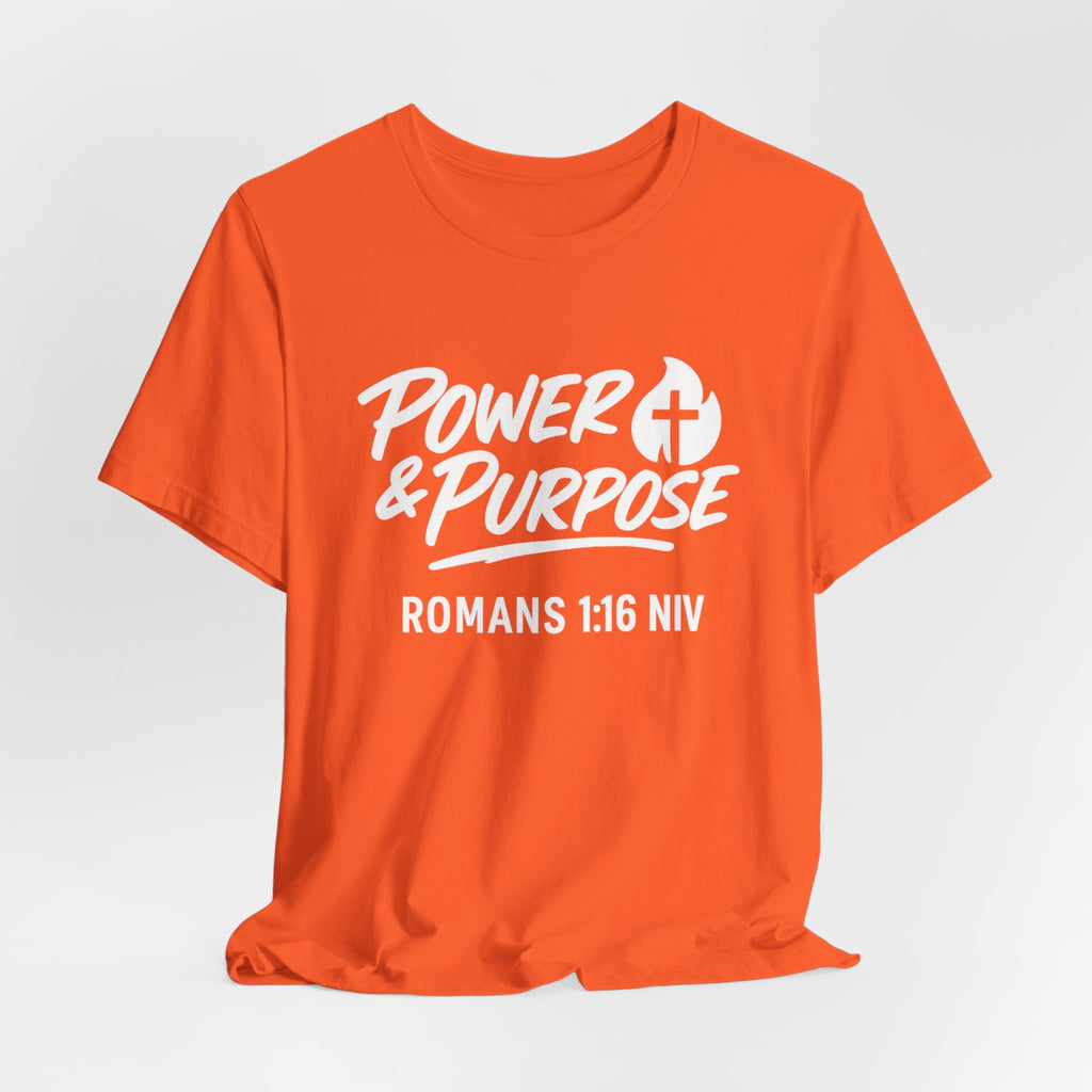 Power & Purpose Classic T-Shirt Romans 1:16 NIV– Plain Jersey Short Sleeve Tee