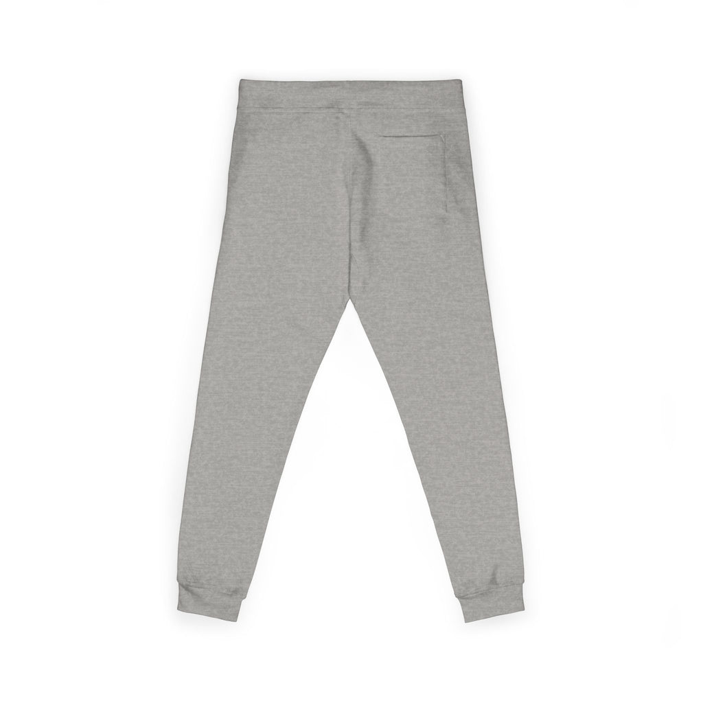 Embroidered Flame Joggers — Grey Fleece Sweatpants
