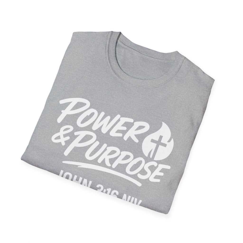 Power & Purpose John 3:16 Tee — ‘Jesus Saves’ Cross Graphic T-Shirt