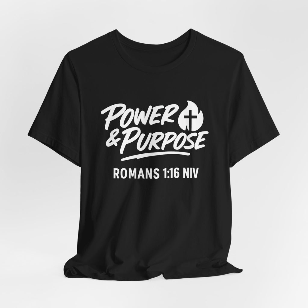 Power & Purpose Classic T-Shirt Romans 1:16 NIV– Plain Jersey Short Sleeve Tee
