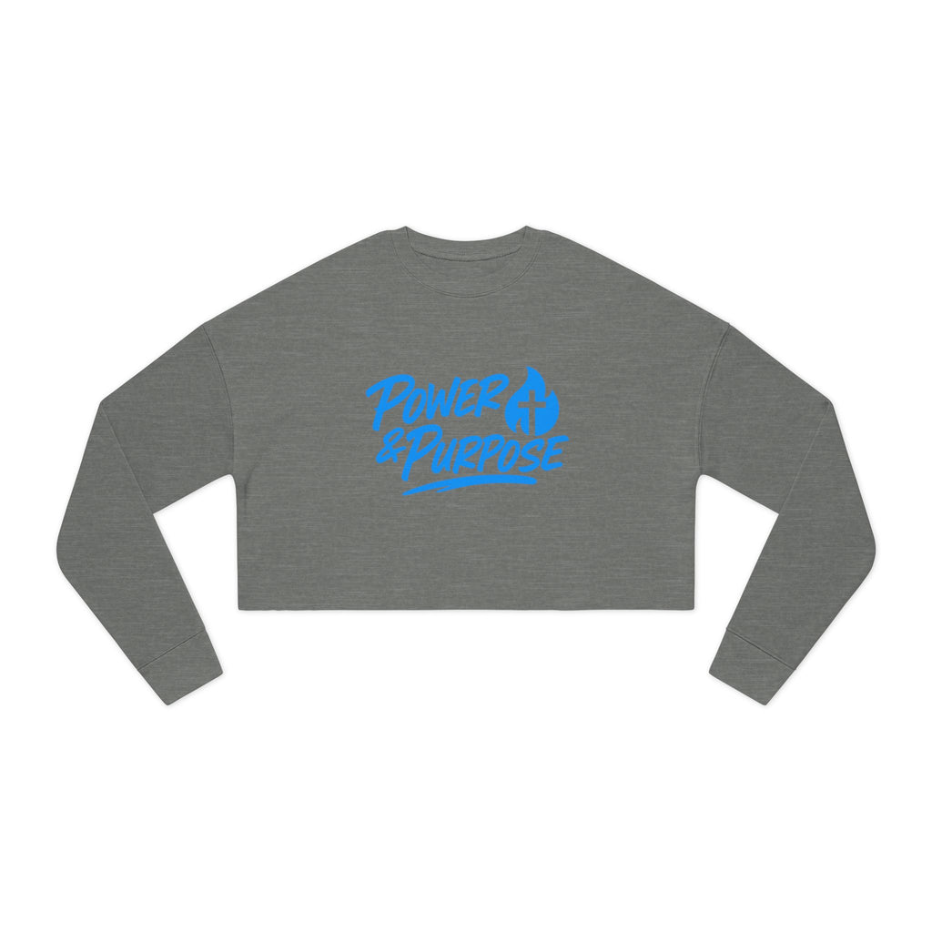 Cropped Sweatshirt — "Power & Purpose" Script Logo Crop Top