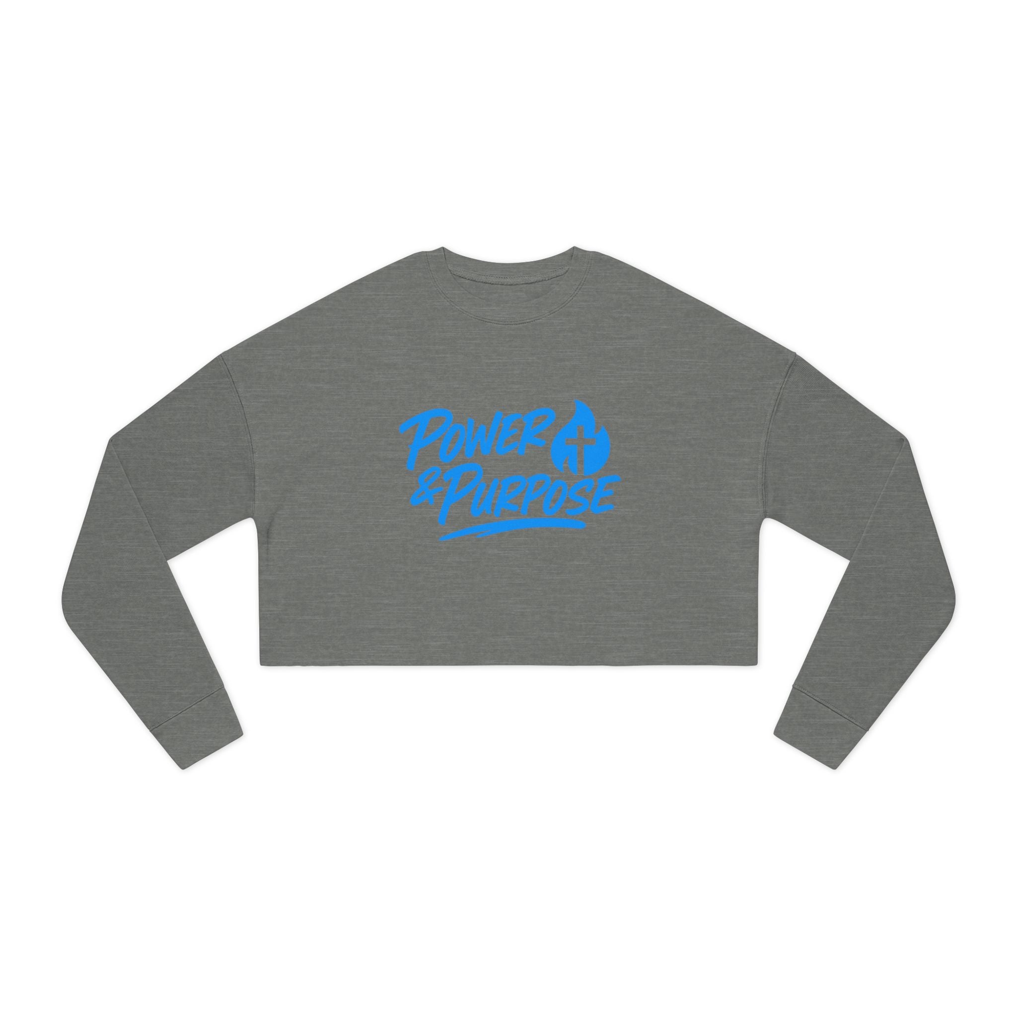 Cropped Sweatshirt — "Power & Purpose" Script Logo Crop Top