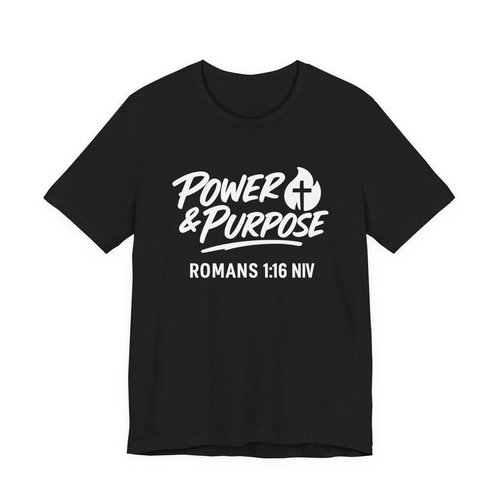 Power & Purpose Classic T-Shirt Romans 1:16 NIV– Plain Jersey Short Sleeve Tee