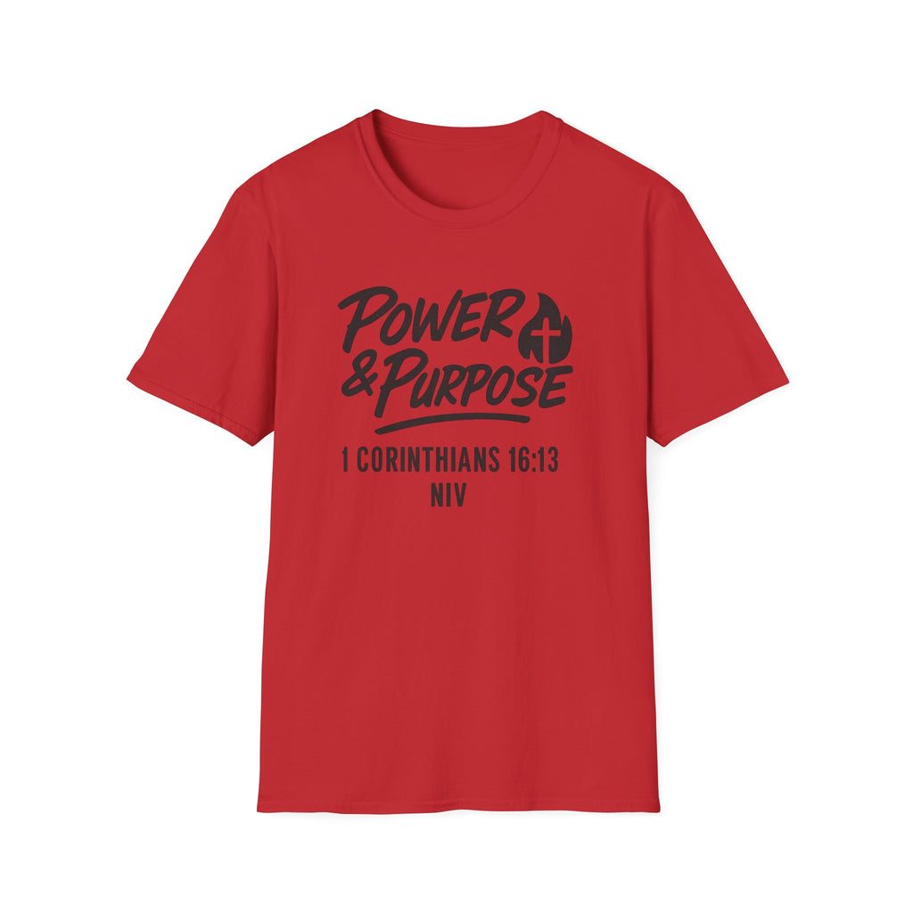 Power & Purpose T‑Shirt — 1 Corinthians 16:13 NIV Christian Faith Tee