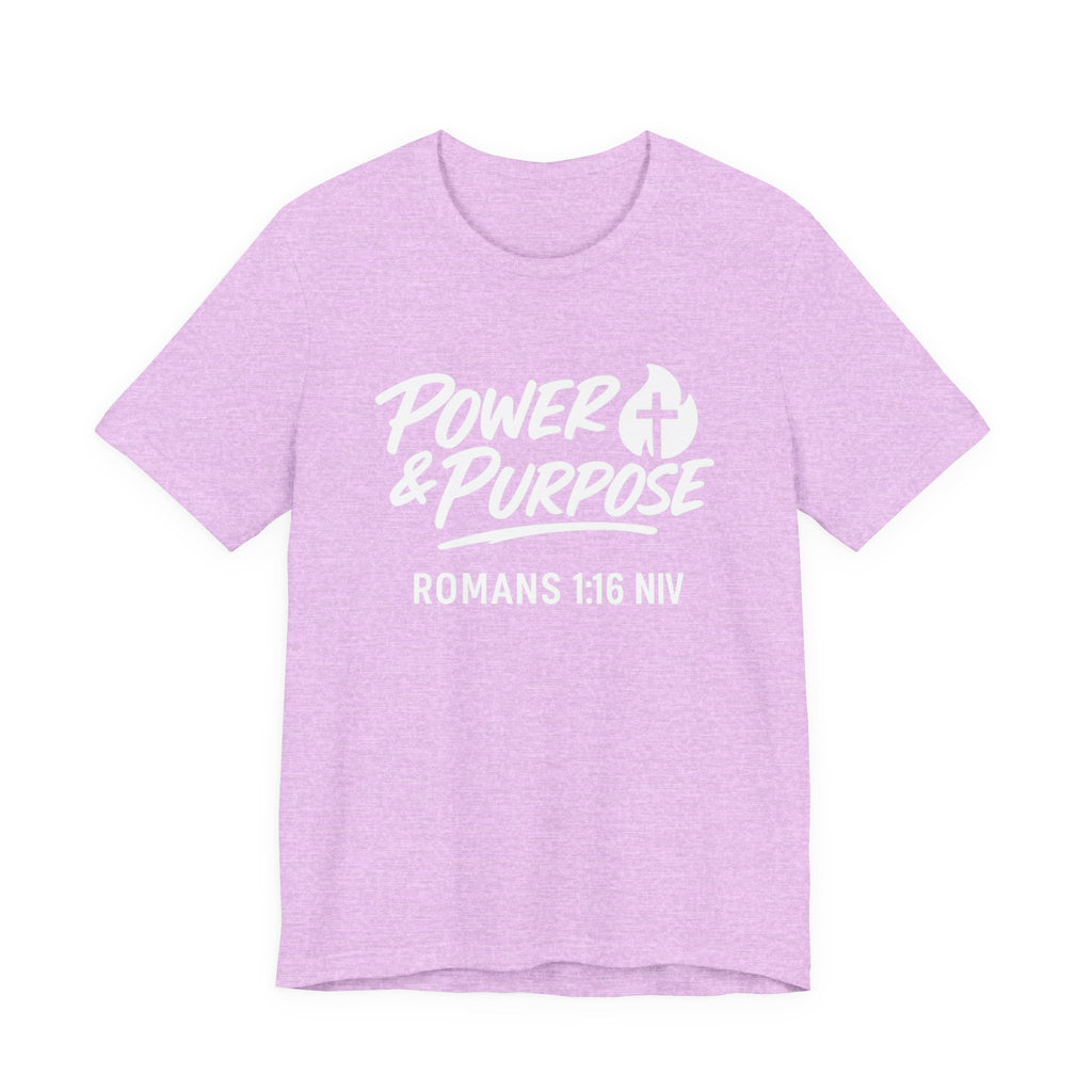 Power & Purpose Classic T-Shirt Romans 1:16 NIV– Plain Jersey Short Sleeve Tee