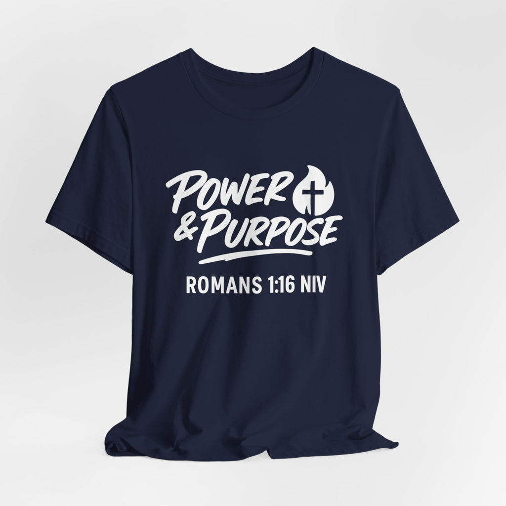 Power & Purpose Classic T-Shirt Romans 1:16 NIV– Plain Jersey Short Sleeve Tee