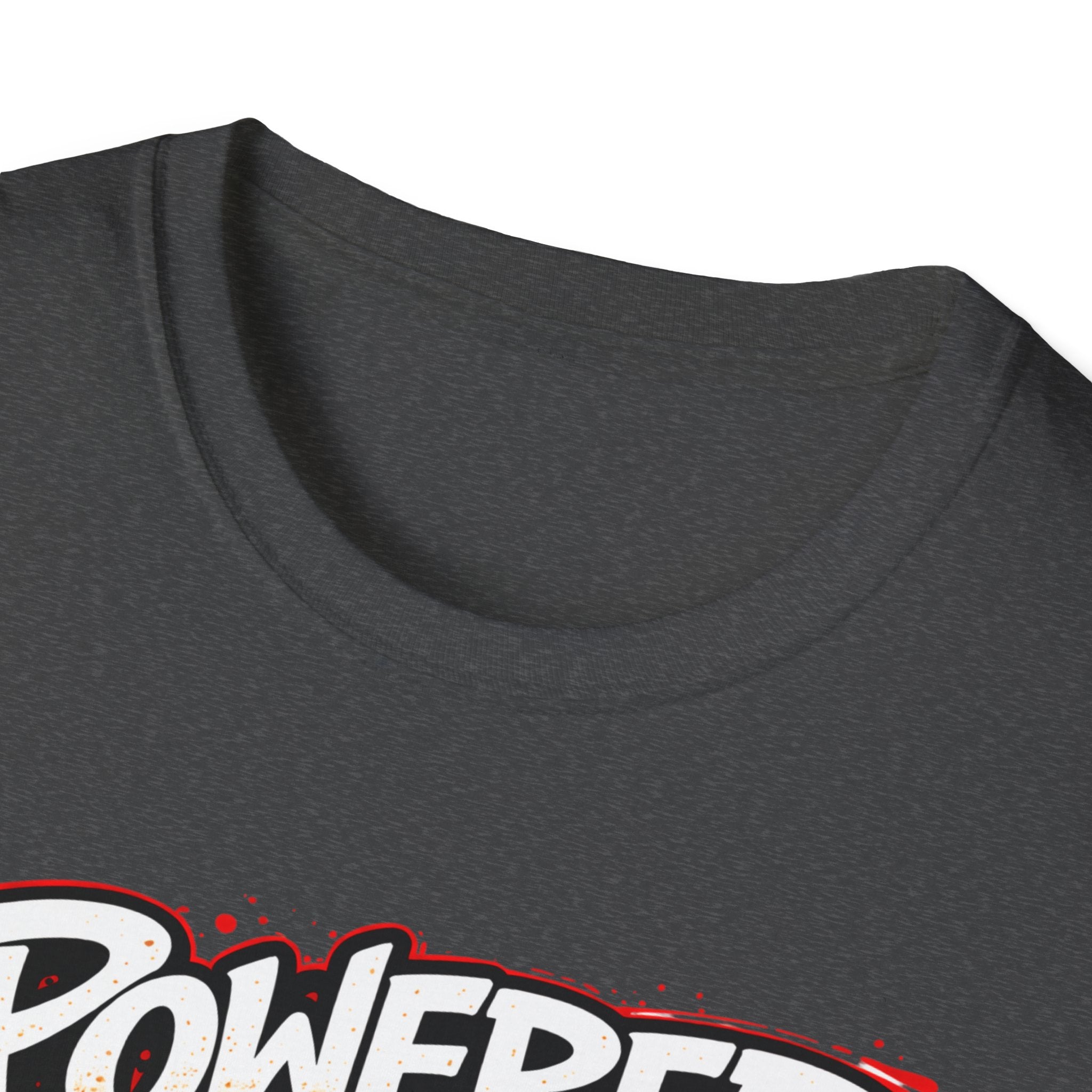 Powered by God T-Shirt — Christian Faith Graphic Tee with Battery Lightning Design