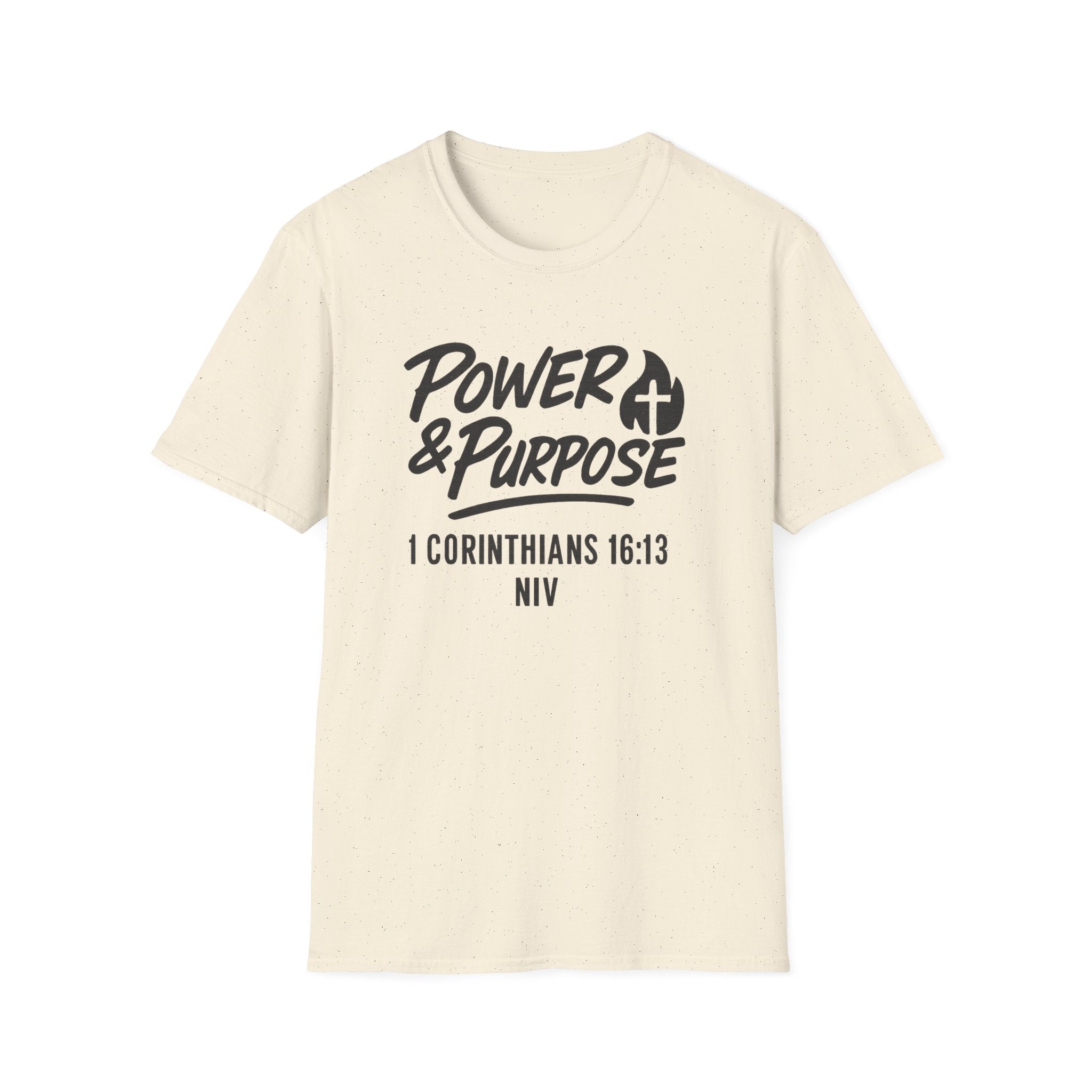 Power & Purpose T‑Shirt — 1 Corinthians 16:13 NIV Christian Faith Tee