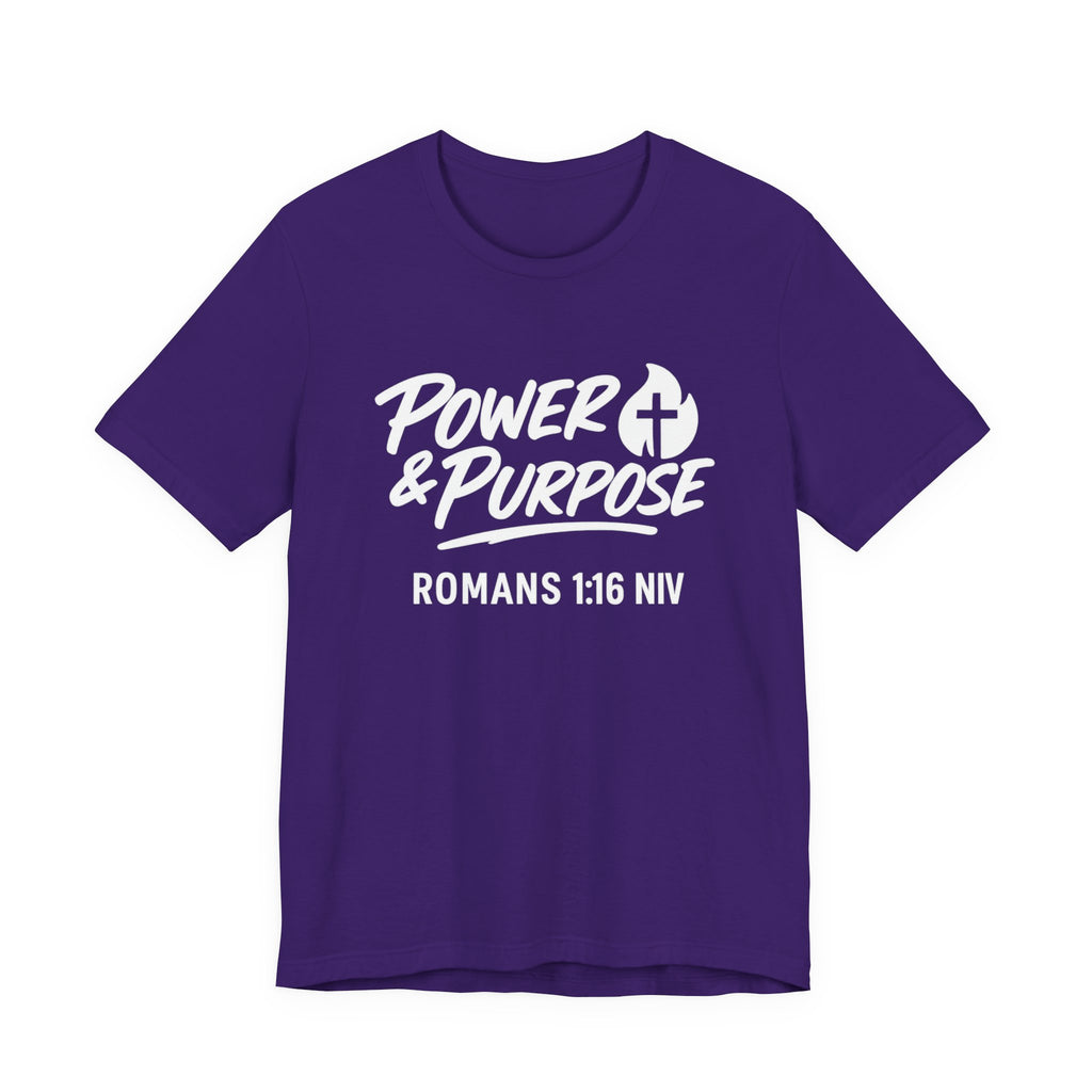 Power & Purpose Classic T-Shirt Romans 1:16 NIV– Plain Jersey Short Sleeve Tee