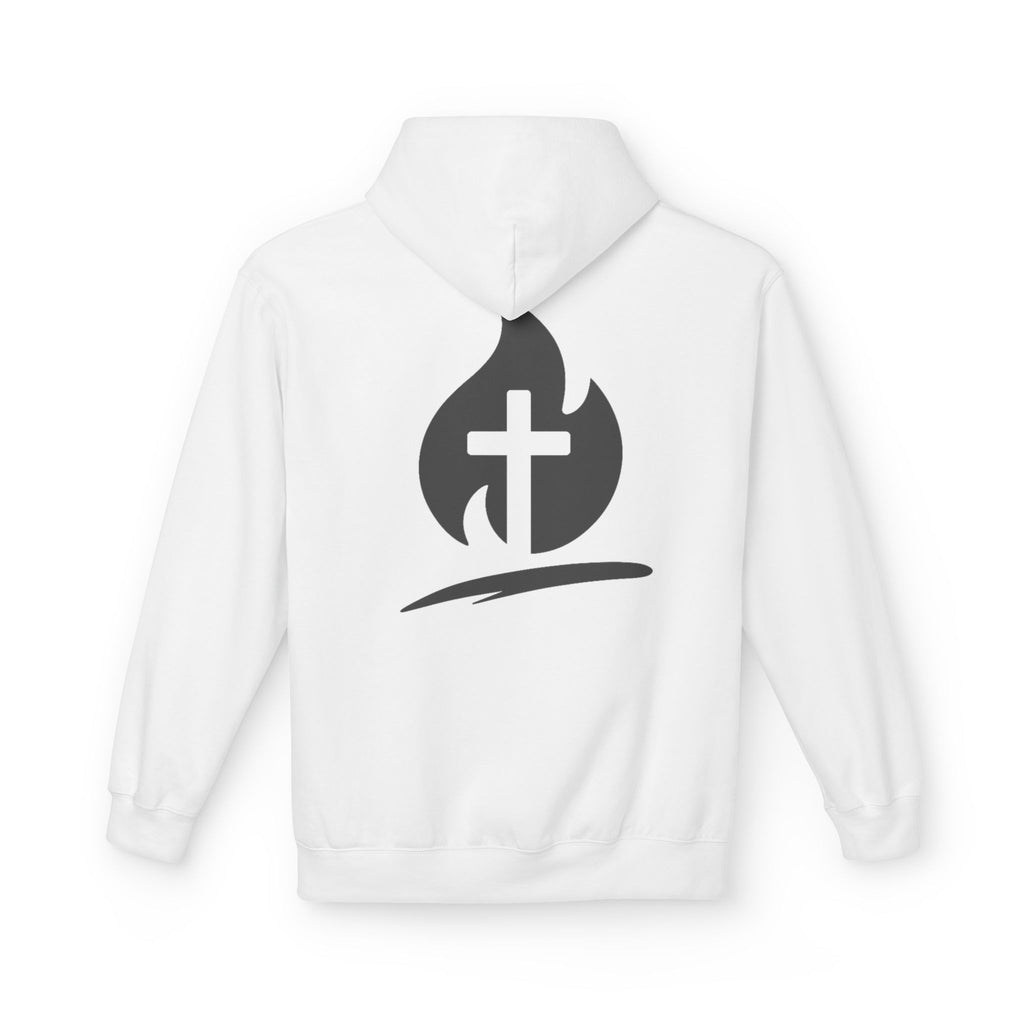 Power & Purpose Collective Hoodie — Christian Faith Cross Flame Pullover
