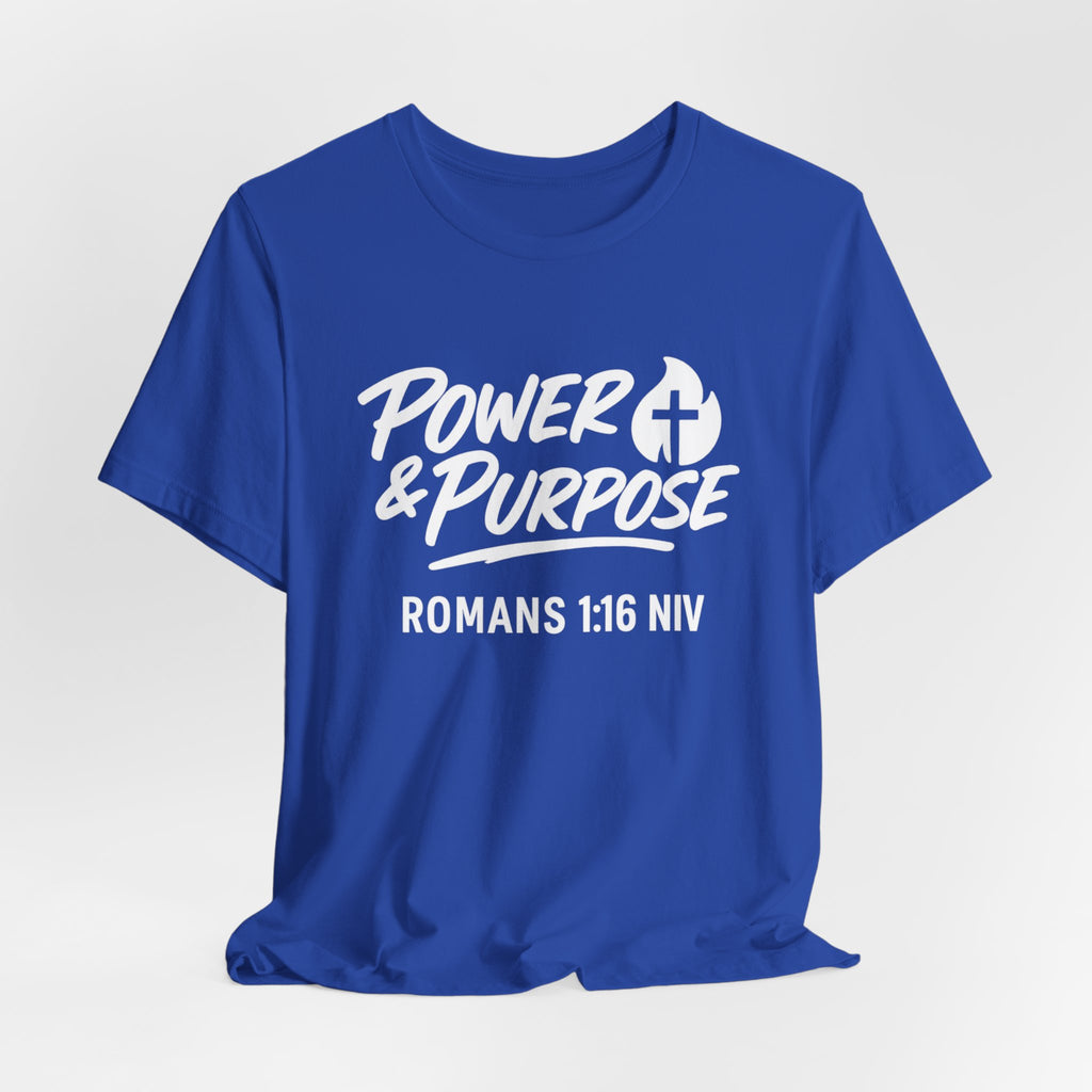 Power & Purpose Classic T-Shirt Romans 1:16 NIV– Plain Jersey Short Sleeve Tee