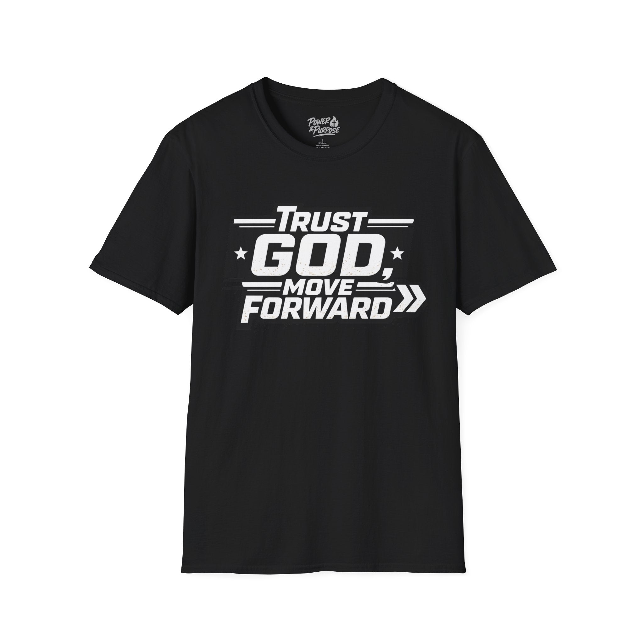Faith Graphic T-Shirt — "Trust God Move Forward" Inspirational Christian Tee