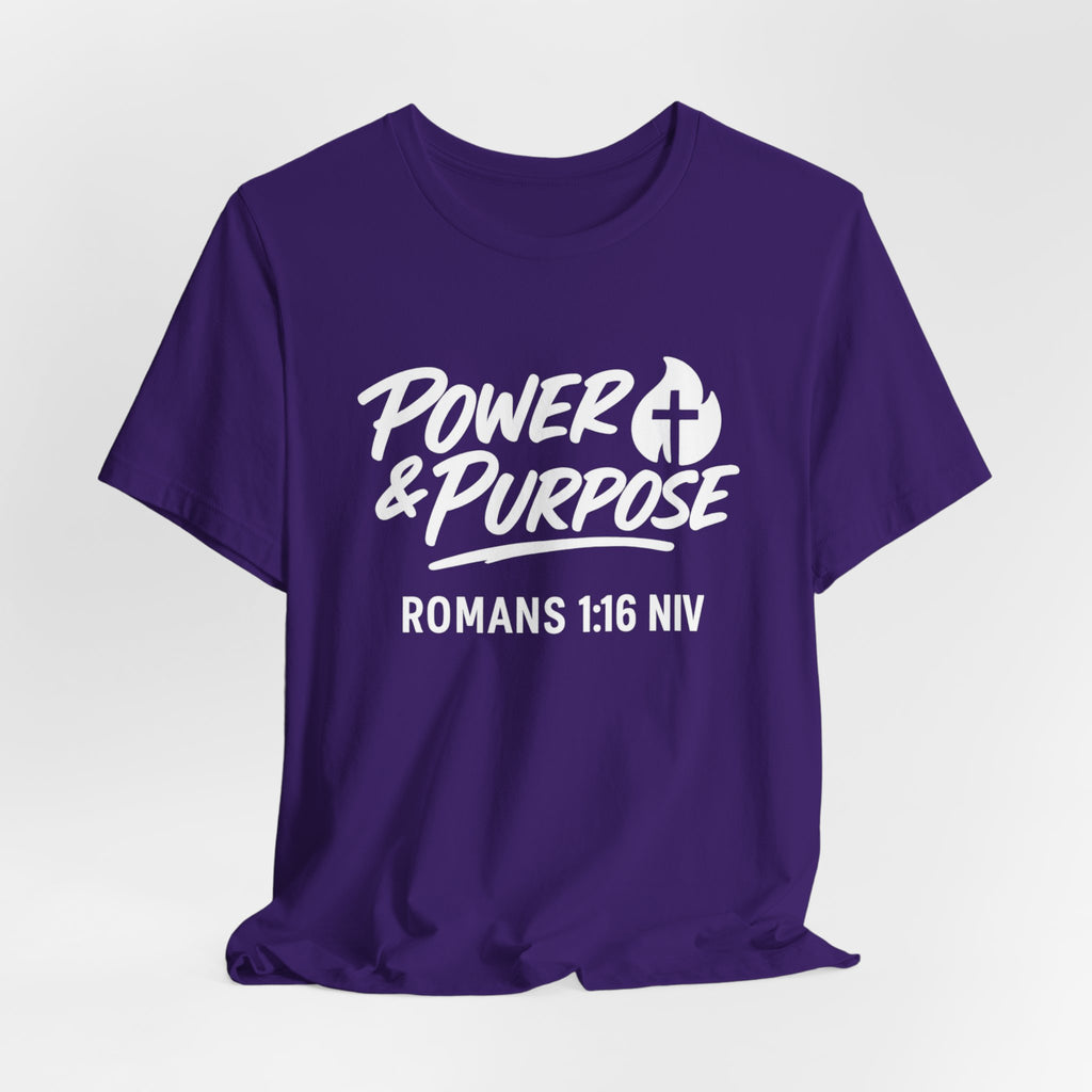 Power & Purpose Classic T-Shirt Romans 1:16 NIV– Plain Jersey Short Sleeve Tee