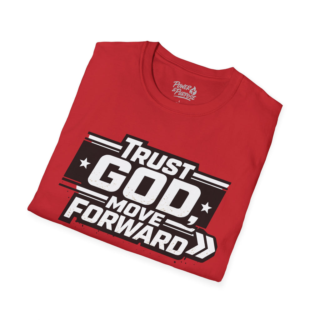 Faith Graphic T-Shirt — "Trust God Move Forward" Inspirational Christian Tee