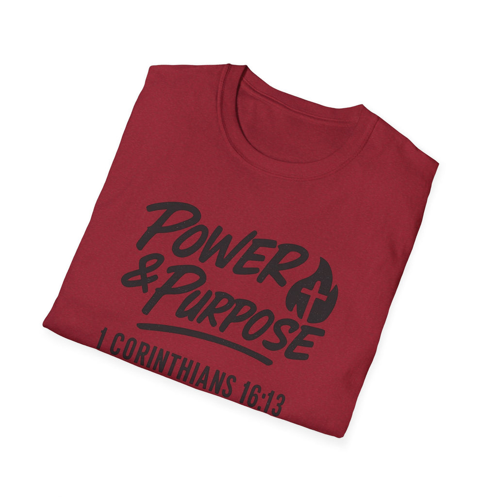 Power & Purpose T‑Shirt — 1 Corinthians 16:13 NIV Christian Faith Tee