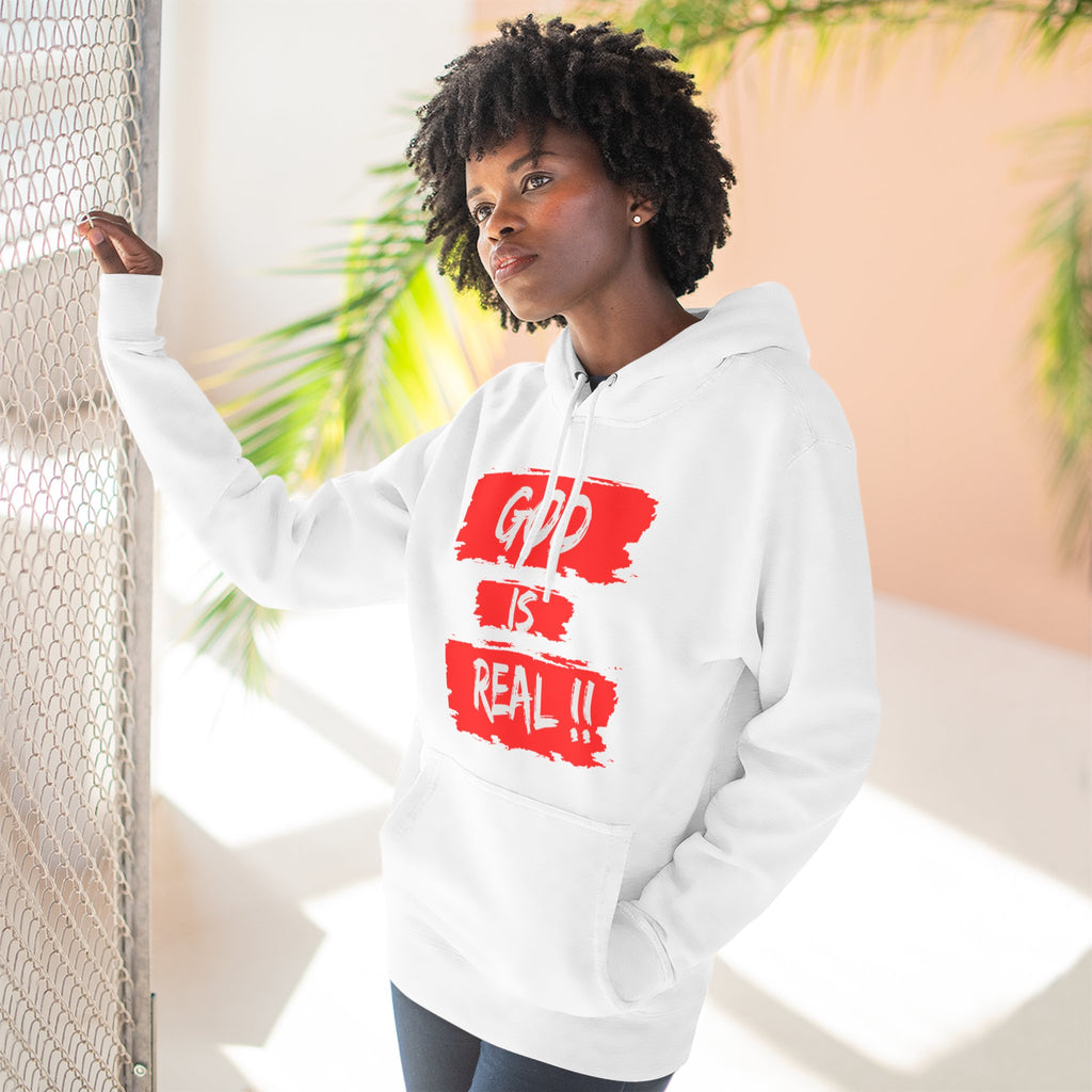 Hoodie - God Is Real Bold Brushstroke Faith Pullover