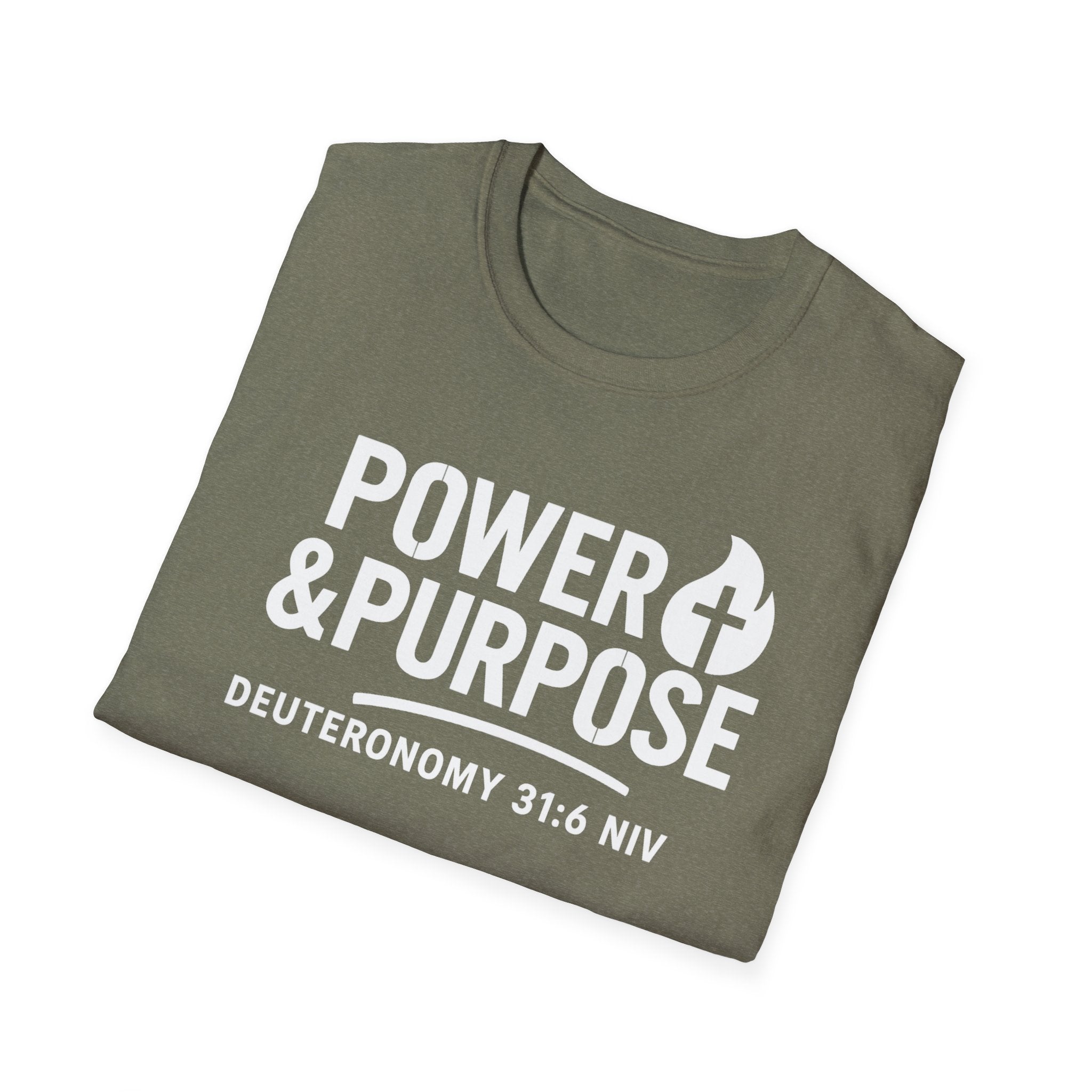 Power & Purpose Tee — Deuteronomy 31:6 Christian Faith T‑Shirt