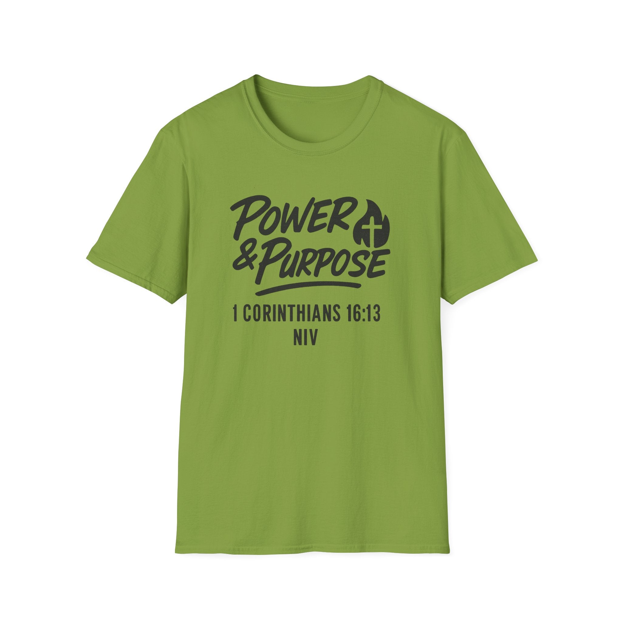 Power & Purpose T‑Shirt — 1 Corinthians 16:13 NIV Christian Faith Tee